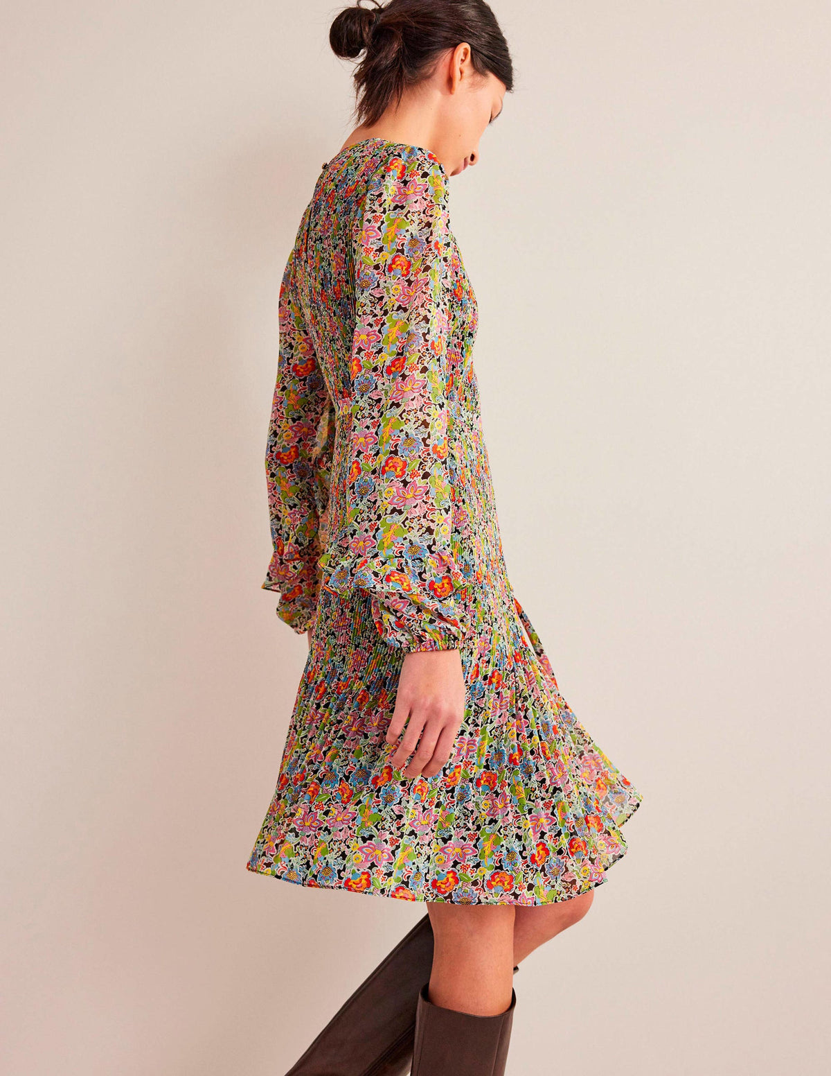 Plisse Mini Dress-Multi, Carnation Garden - Image 5