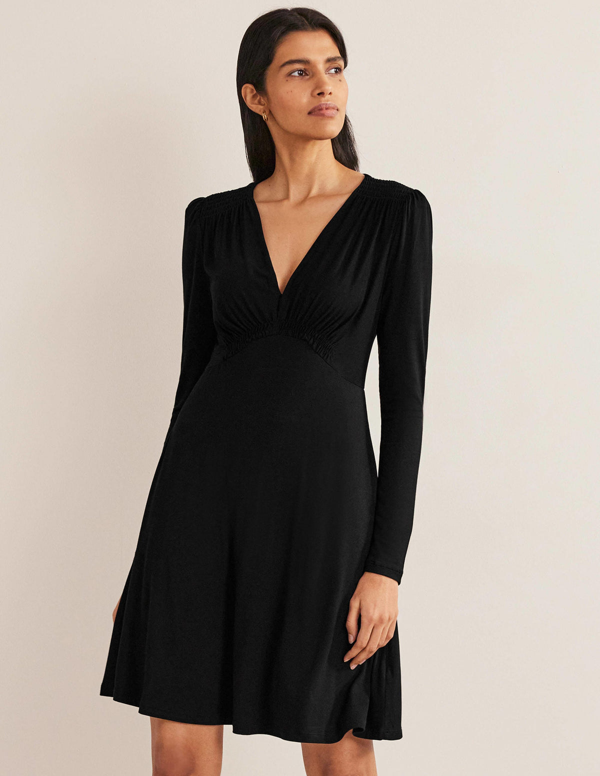 Jersey Mini Tea Dress-Black - Image 1