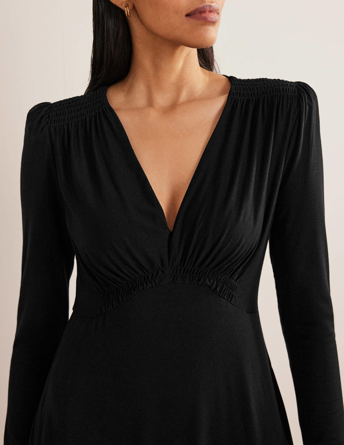 Jersey Mini Tea Dress-Black-2