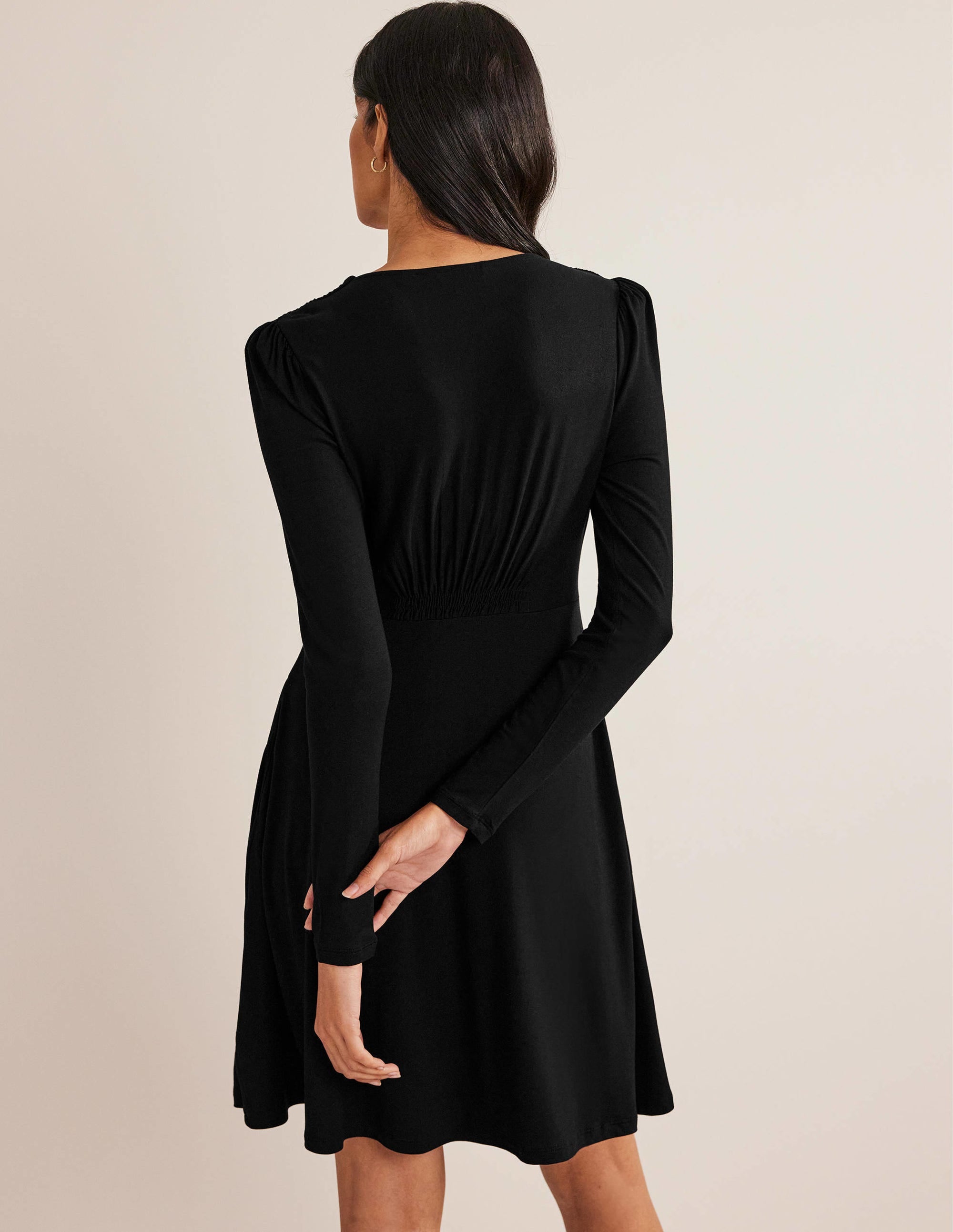 Jersey Mini Tea Dress-Black - Image 3