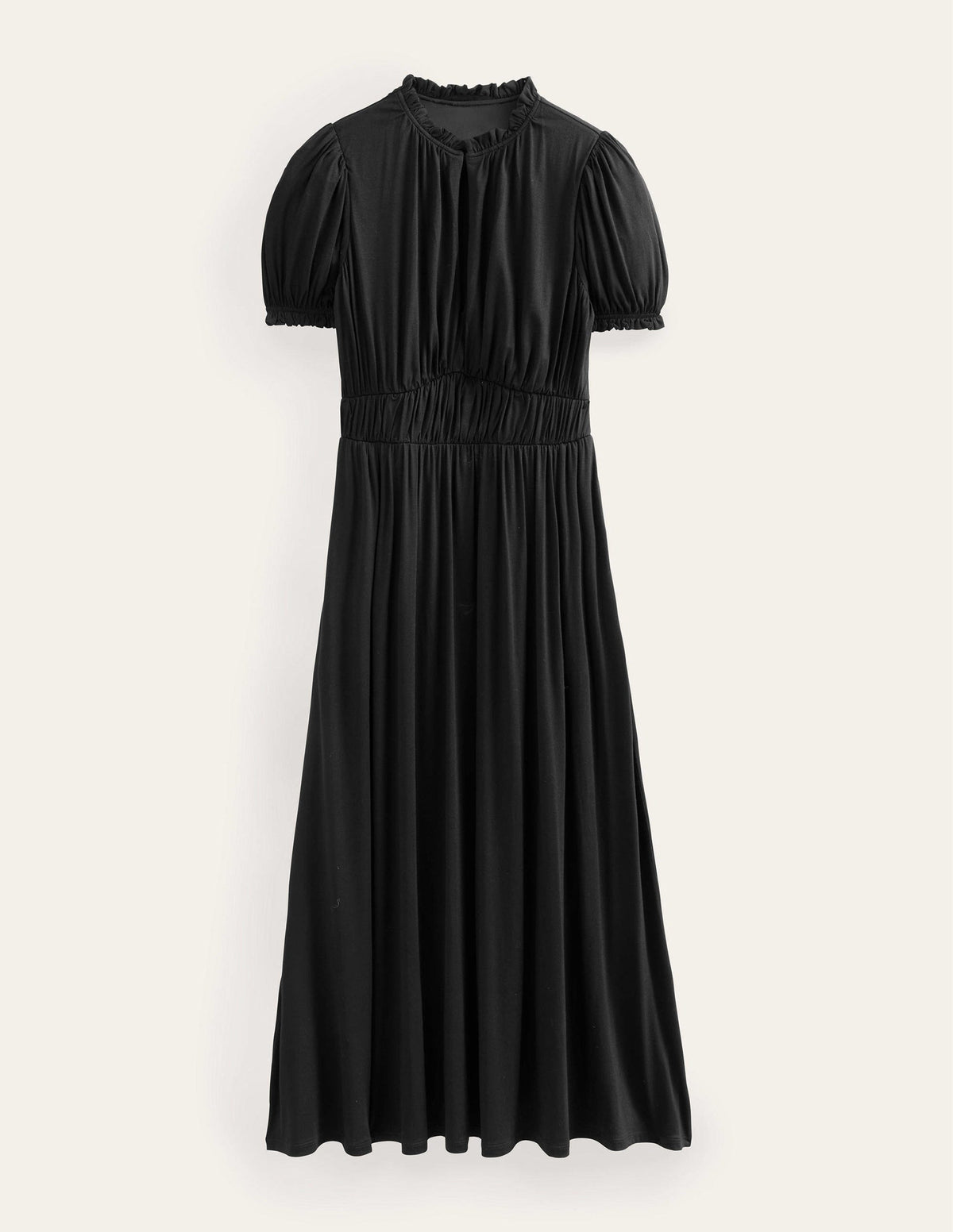 Rosanna Jersey Midi Tea Dress-Black-6