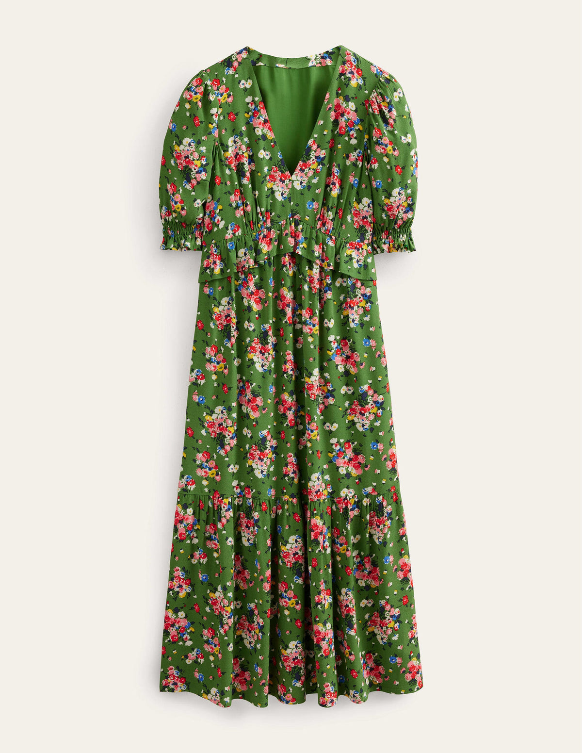 Ruffle Detail Midi Tea Dress-Park Ranger, Wild Cluster - Image 2