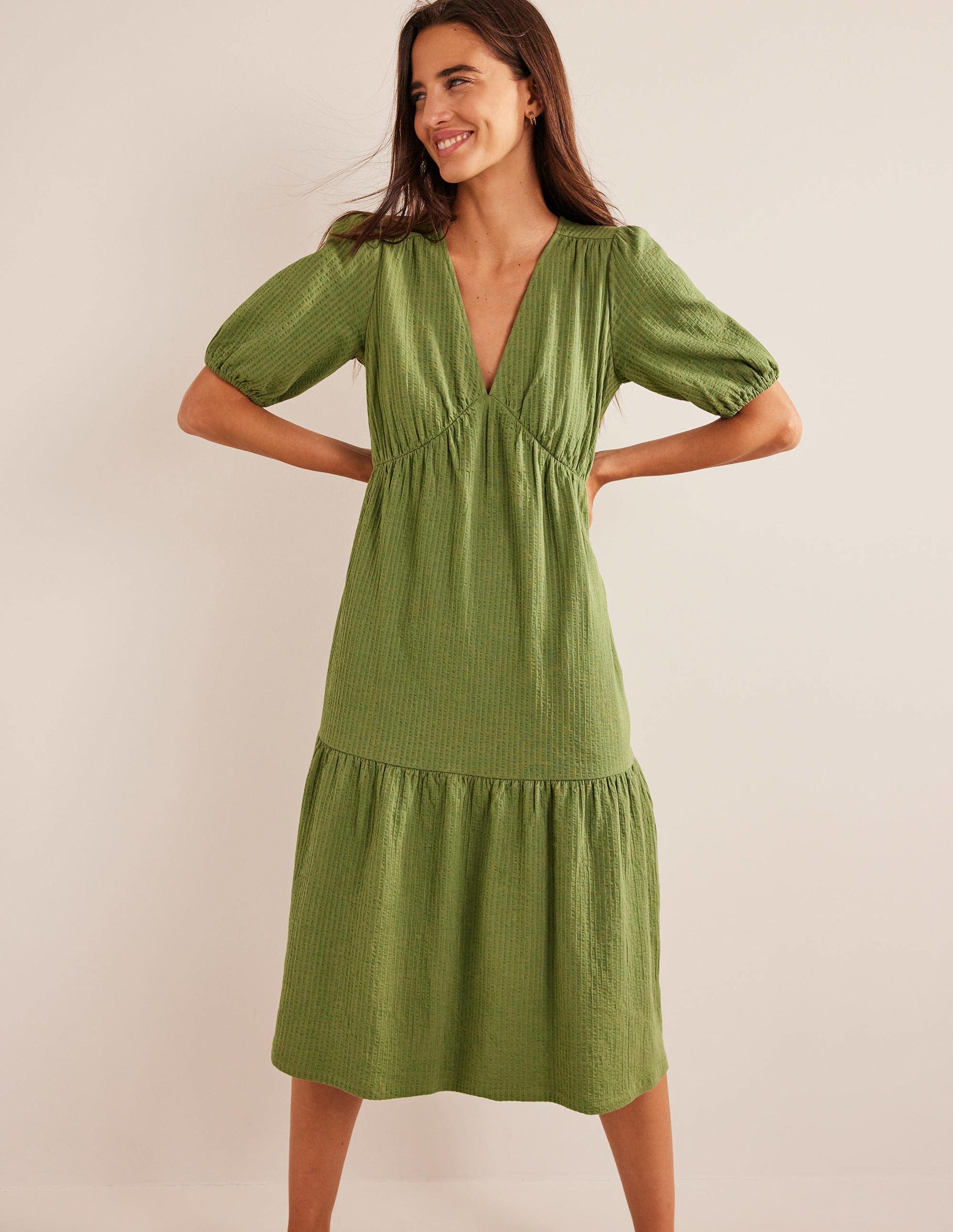 Jersey Seersucker Dress-Rose Violet-1