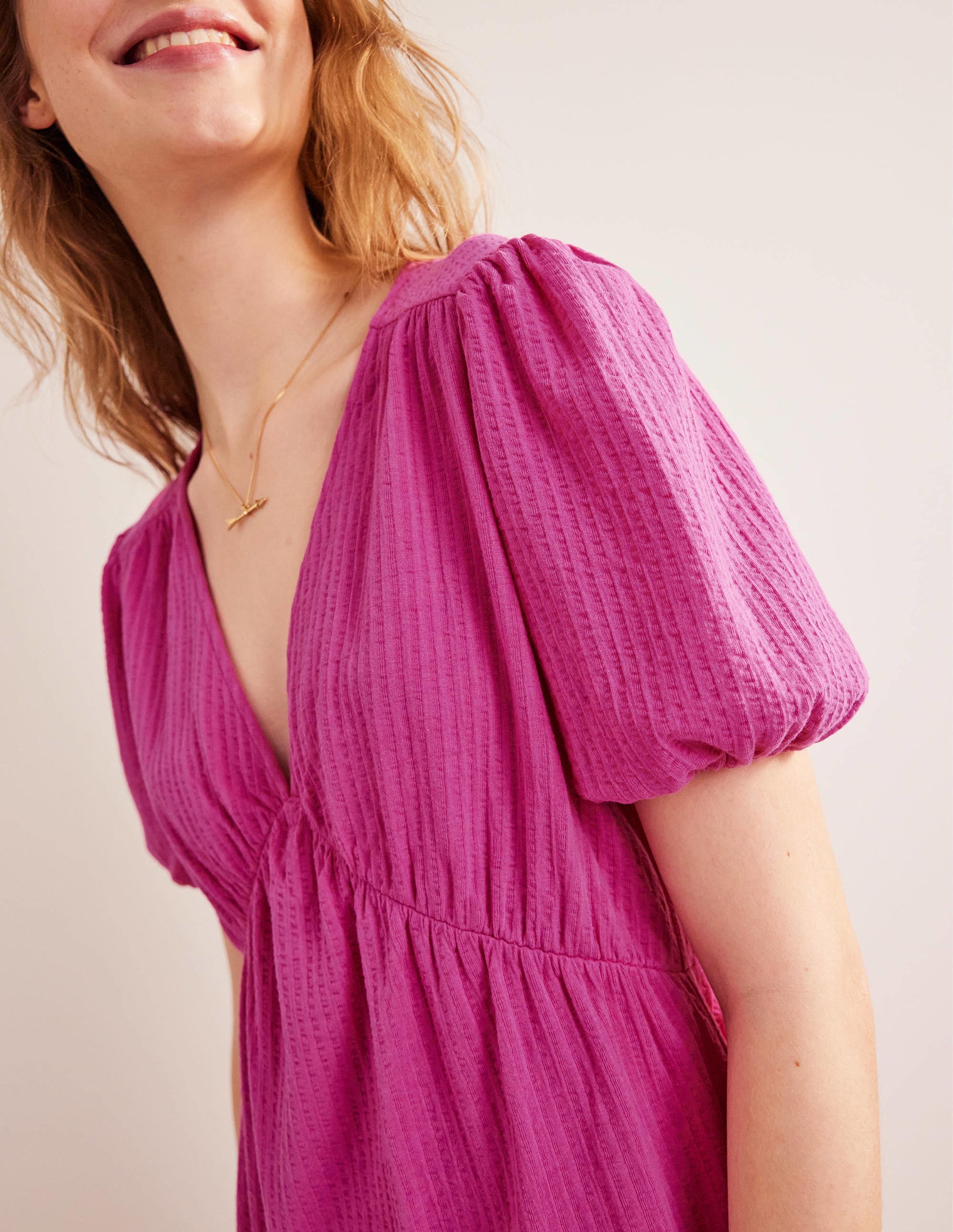 Jersey Seersucker Dress-Rose Violet - Image 2
