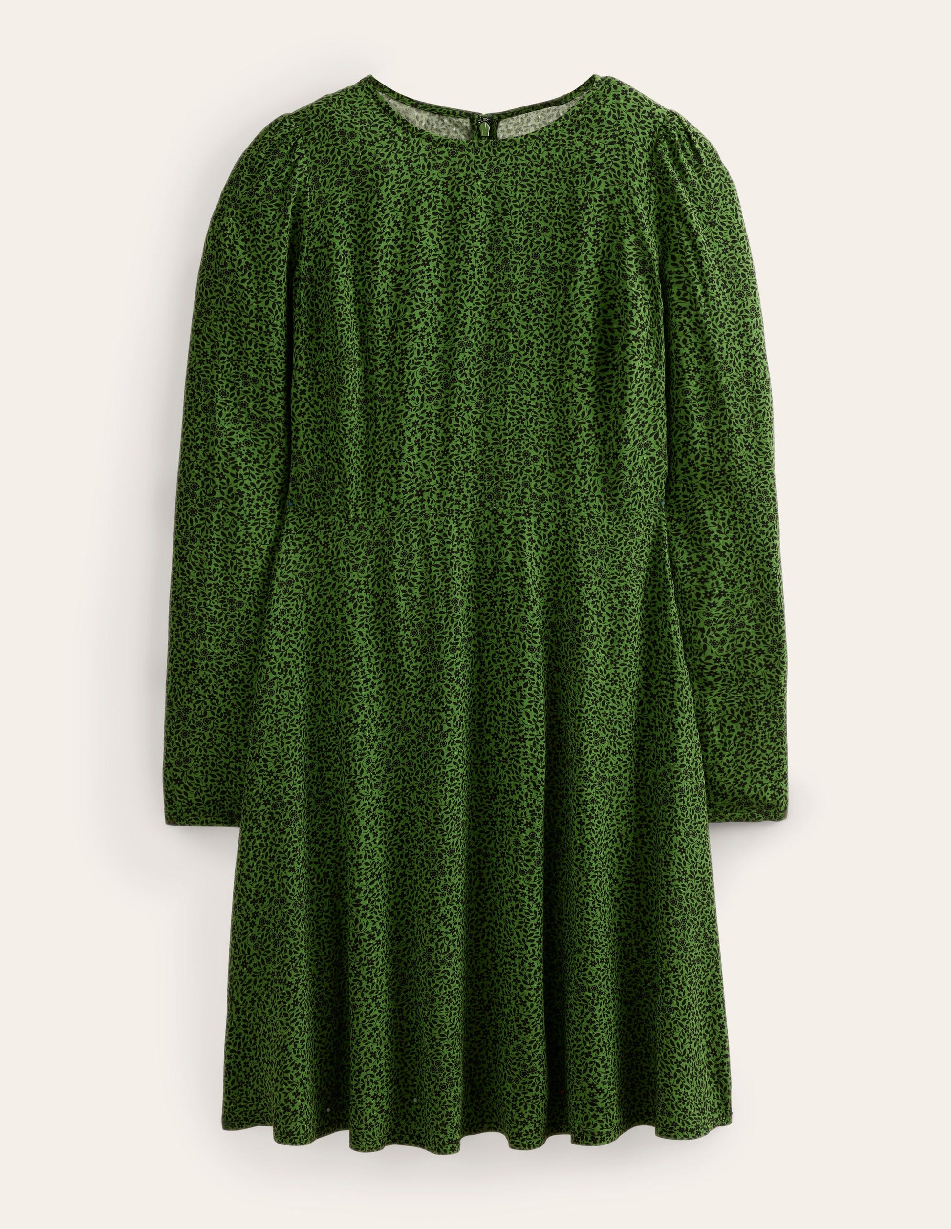 Crew Neck Fit-and-Flare Dress-Park Ranger, Sunflower Pop-5
