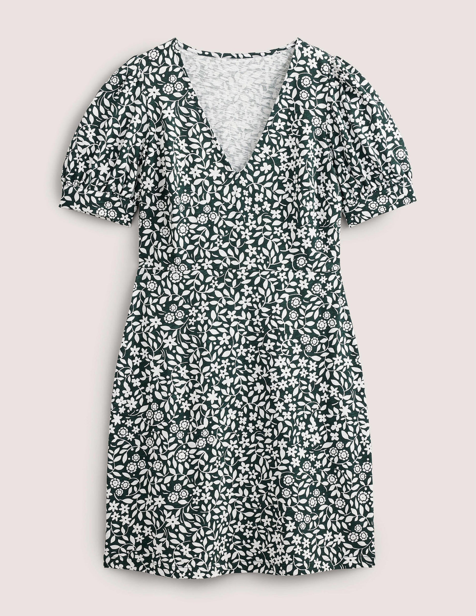 V-Neck Jersey Mini Dress-Chatsworth, Sunflower Pop-7