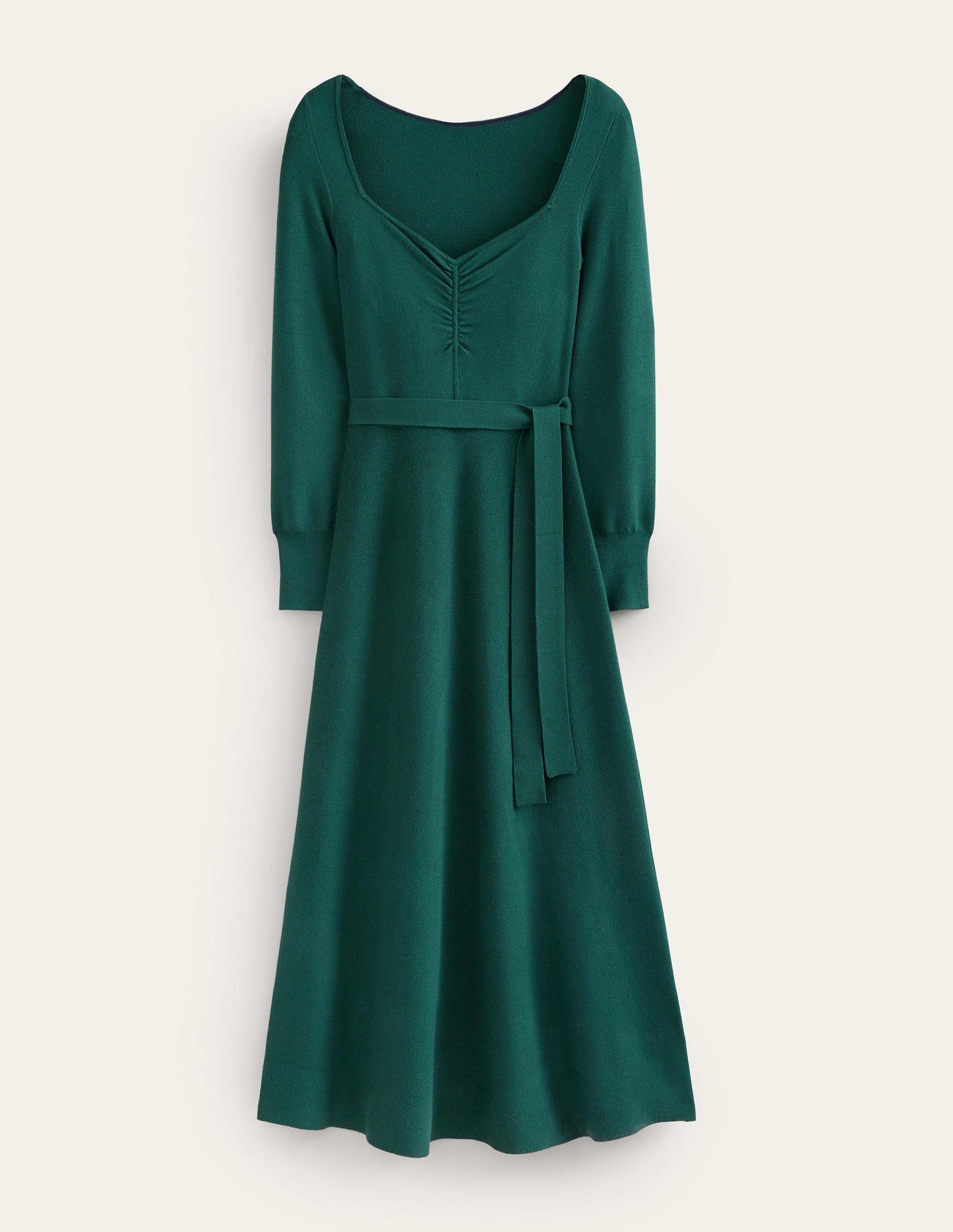 Sweetheart Midi Knitted Dress-Emerald Night
