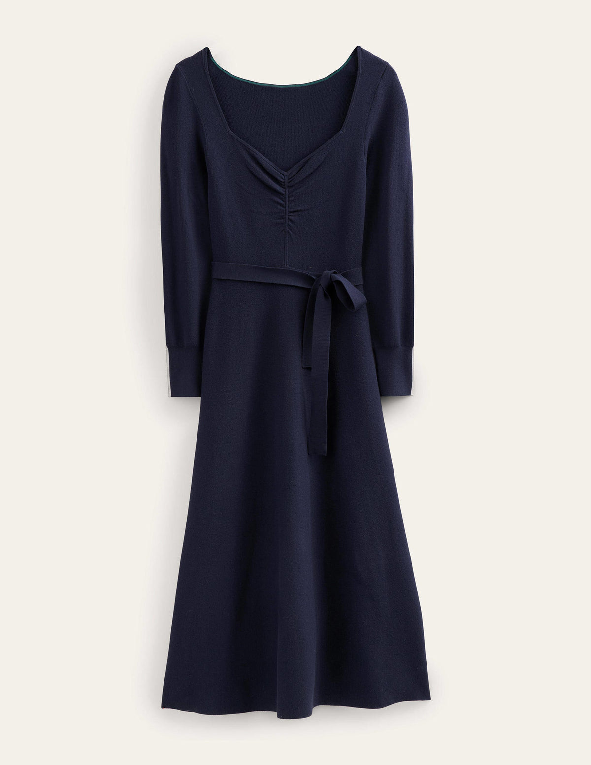 Sweetheart Midi Knitted Dress-Navy - Image 5