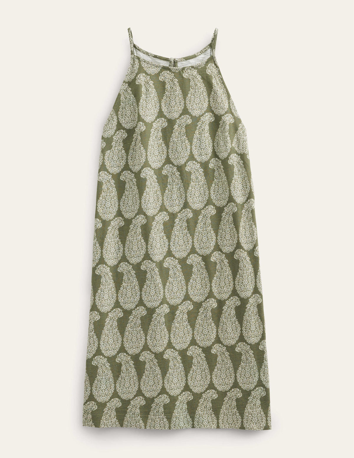 Racer Neck Jersey Mini Dress-Spruce, Sweet Paisley - Image 5