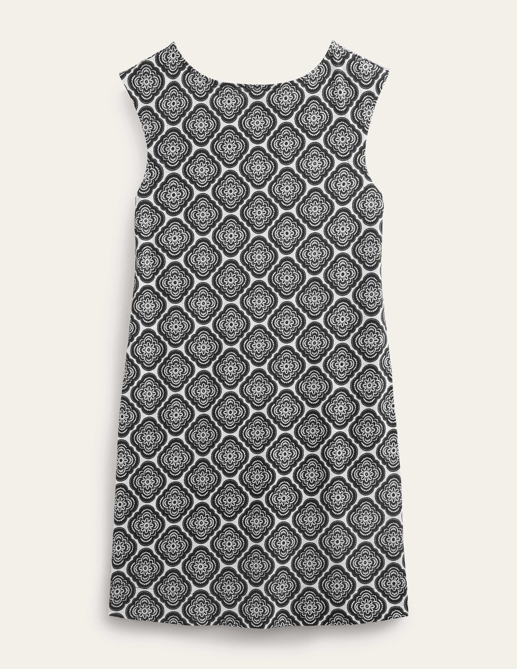 Sleeveless Jersey Shift Dress-Black, Botanic Blush - Image 6