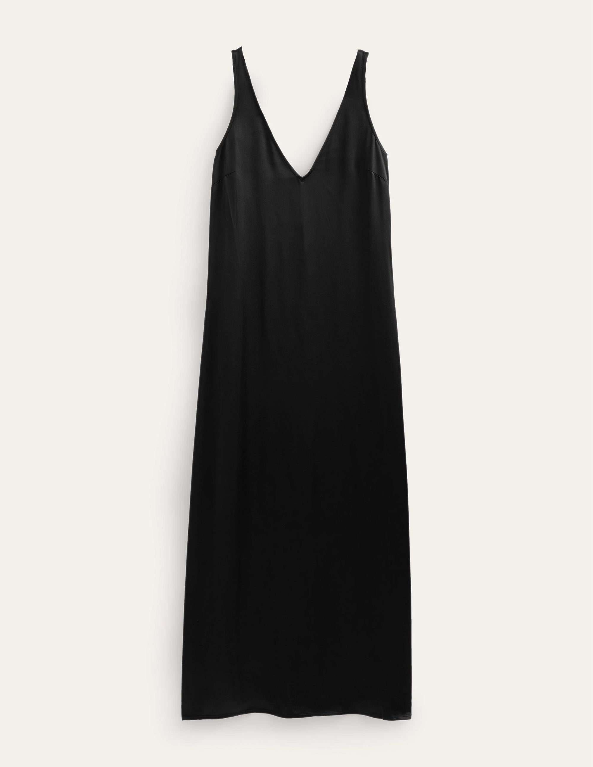 Satin Slip Maxi Dress-Black - Image 5