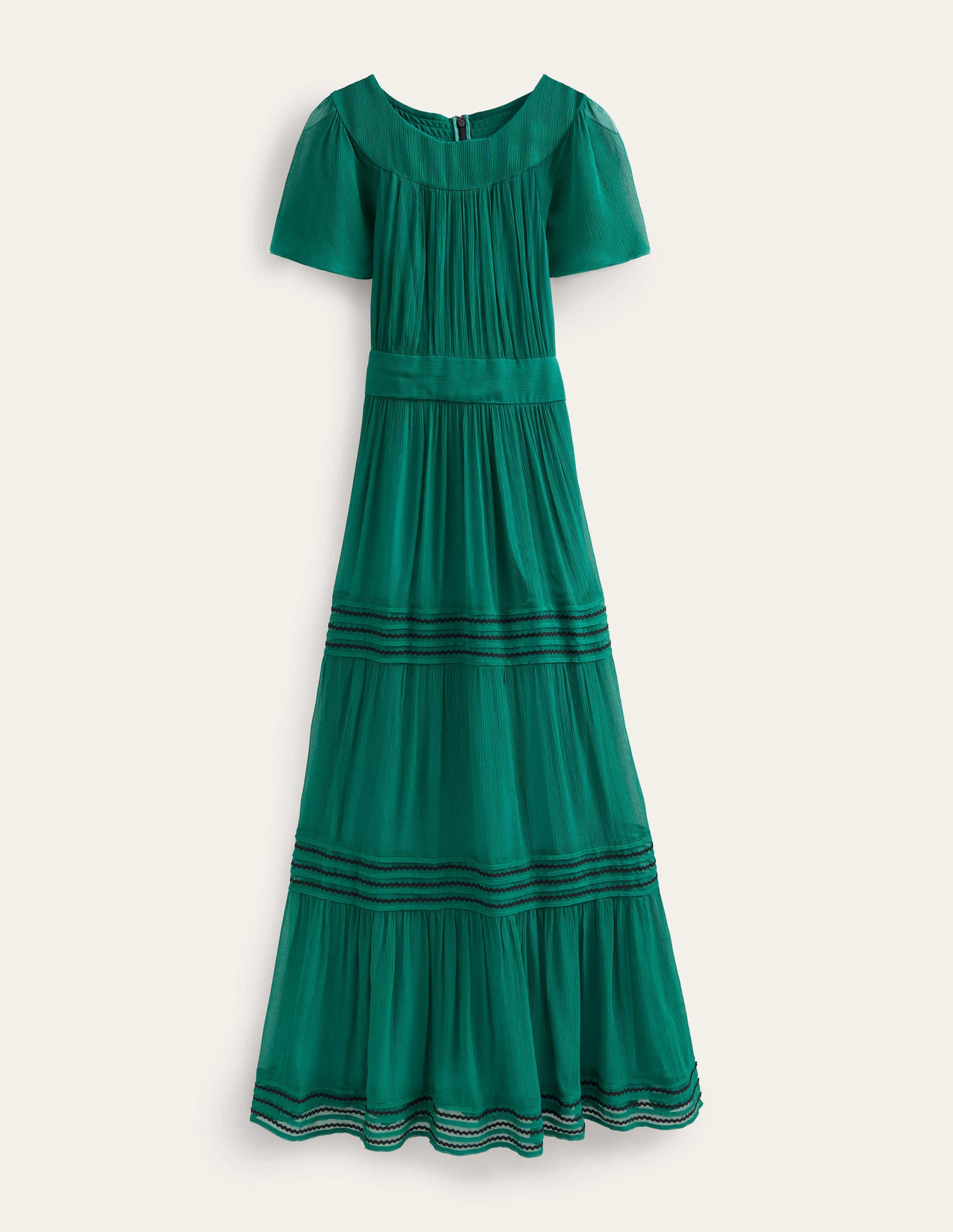 Trim Detail Maxi Dress-Deep Forest - Image 5