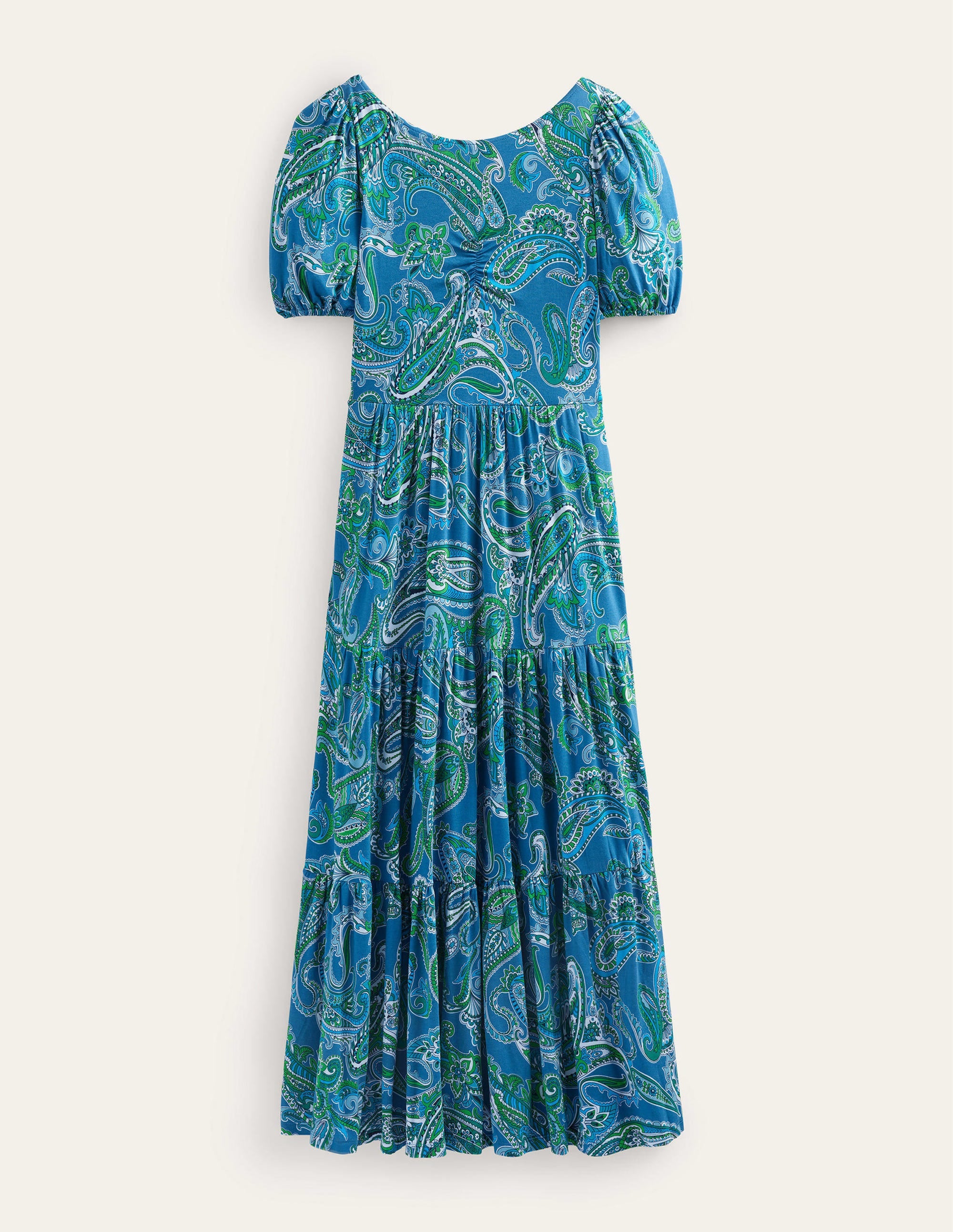Cutout-Back Jersey Maxi Dress-Aegean Blue, Paradise Pop - Image 7