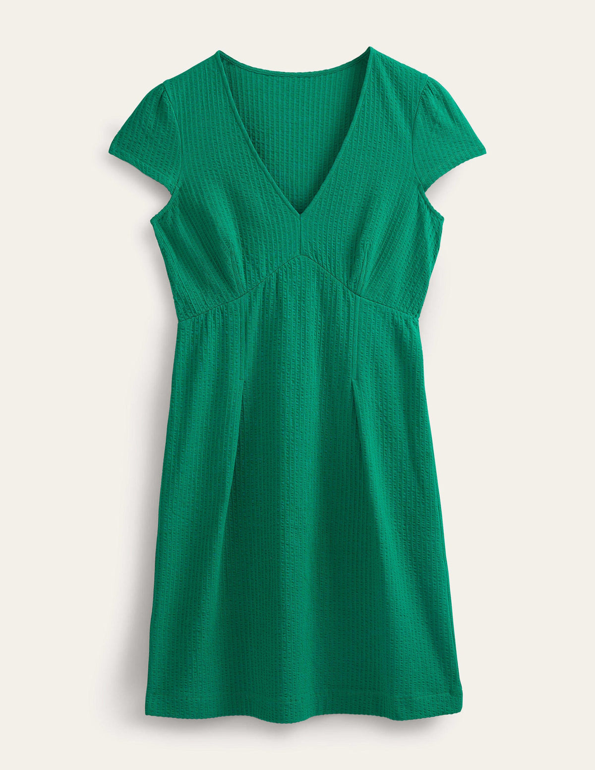 Seersucker Jersey Tea Dress-Bright Emerald-6