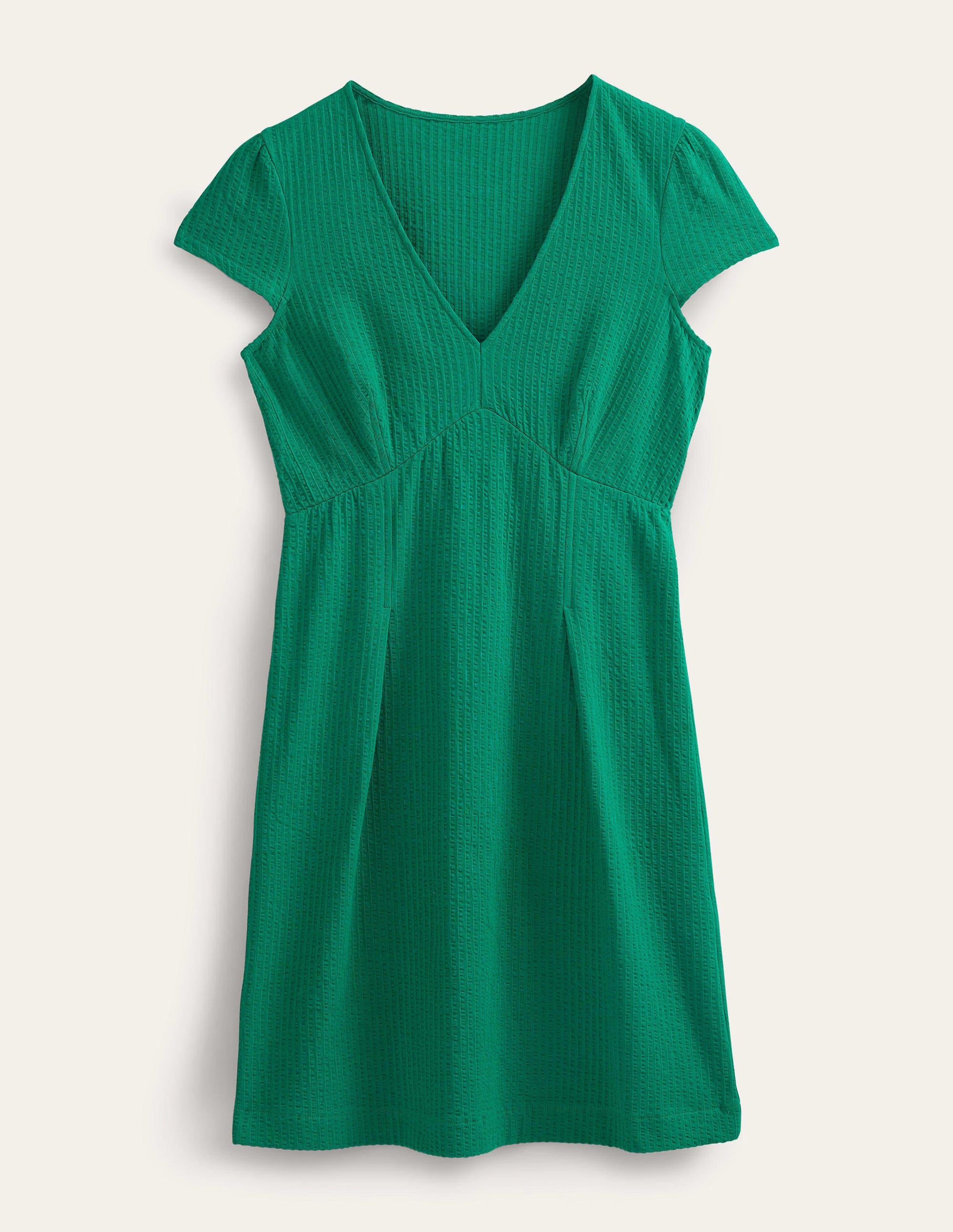 Seersucker Jersey Tea Dress-Bright Emerald - Image 6