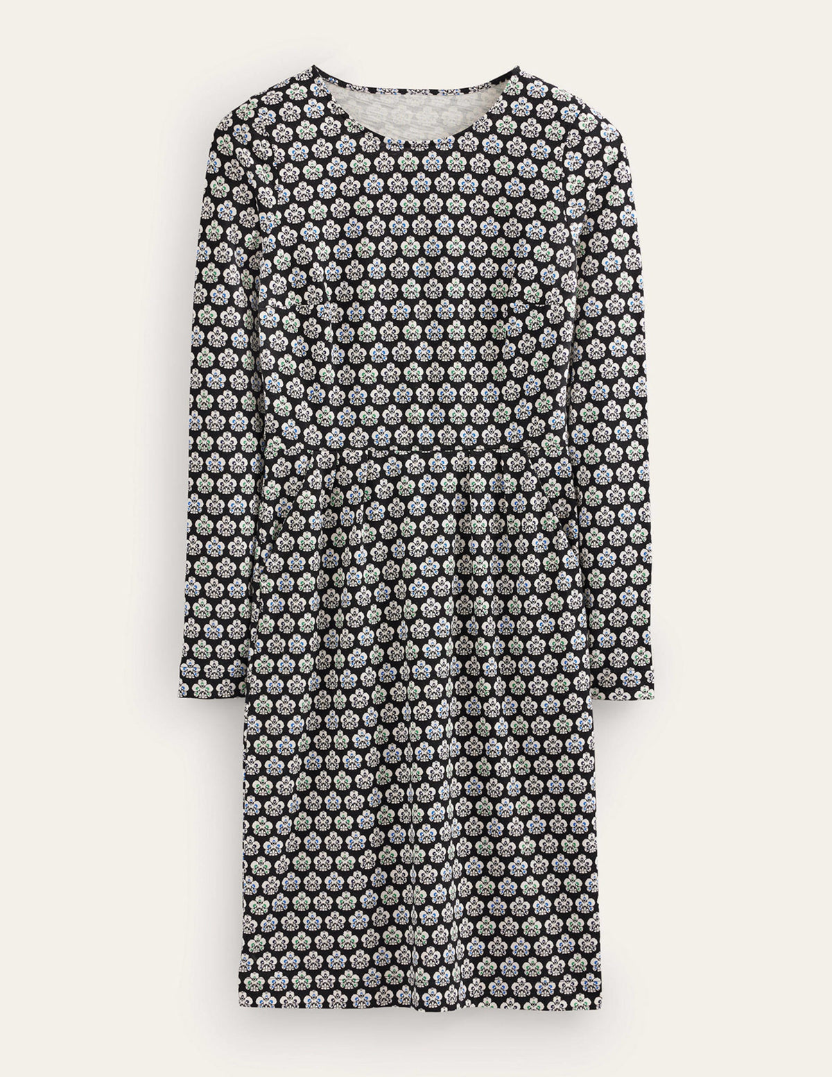 Penelope Jersey Dress-Black, Carnation Stamp - Image 6