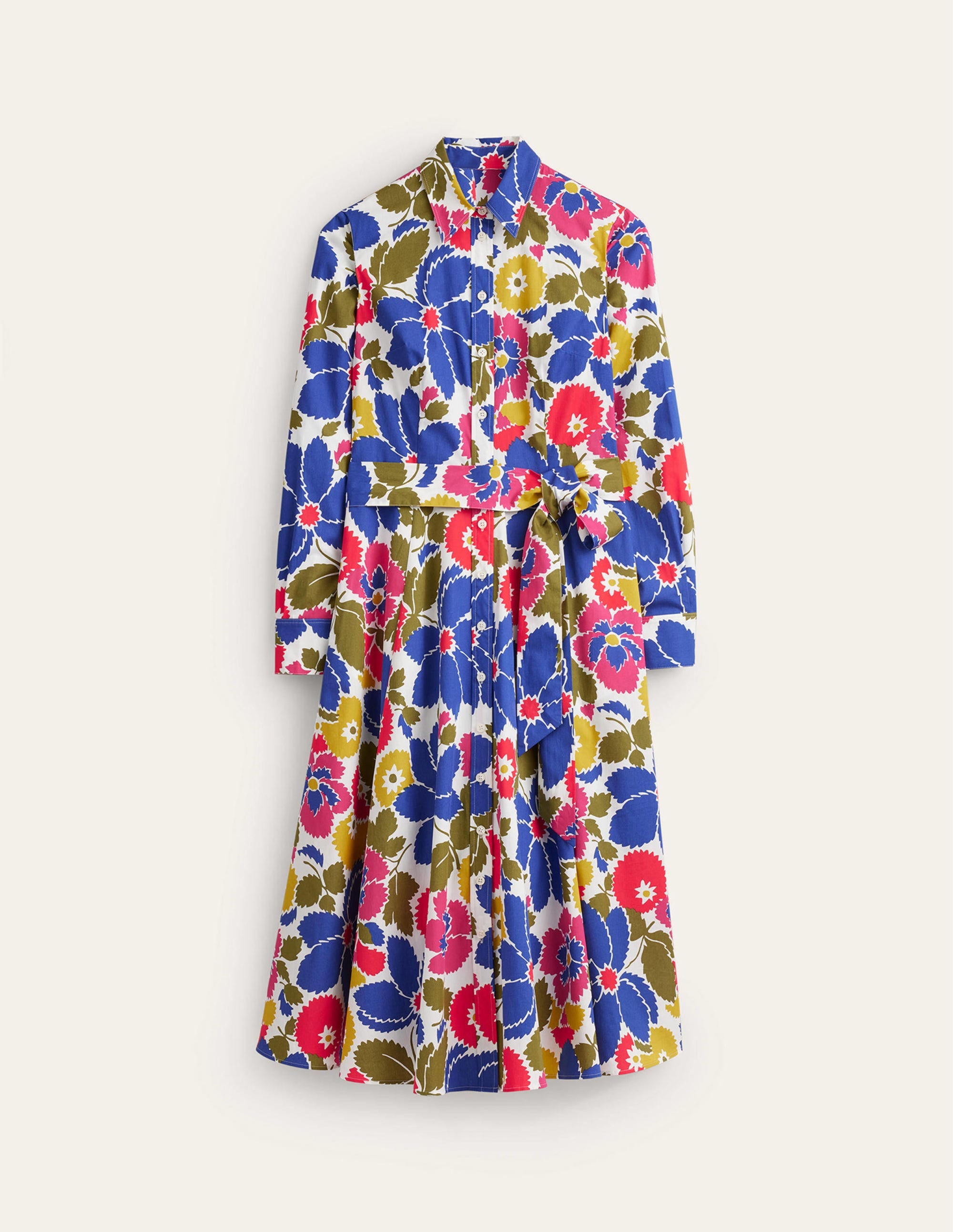 Amy Cotton Midi Shirt Dress-Multi, Bloomsbury Pop - Image 8