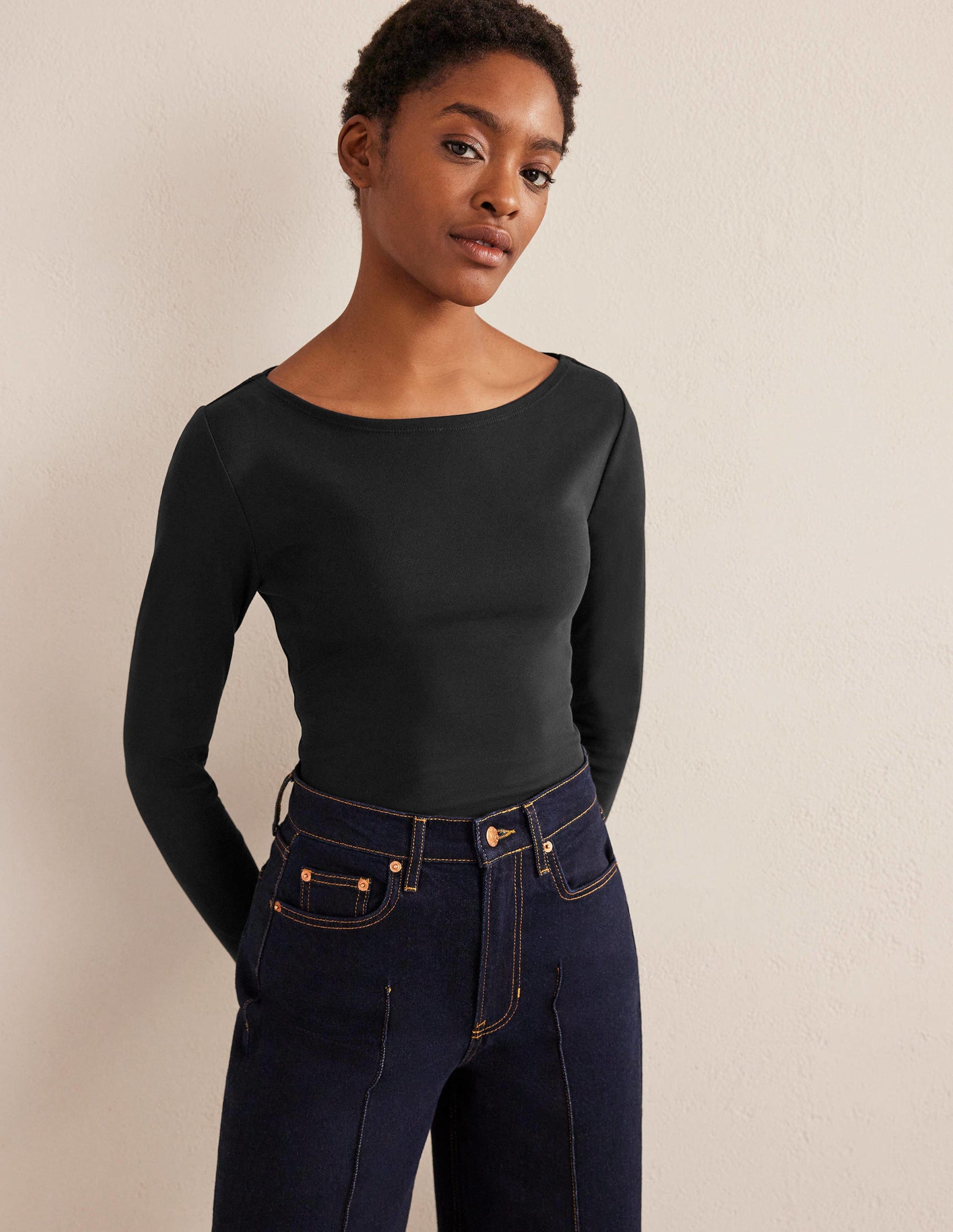 Essential Boatneck Top-Black-1