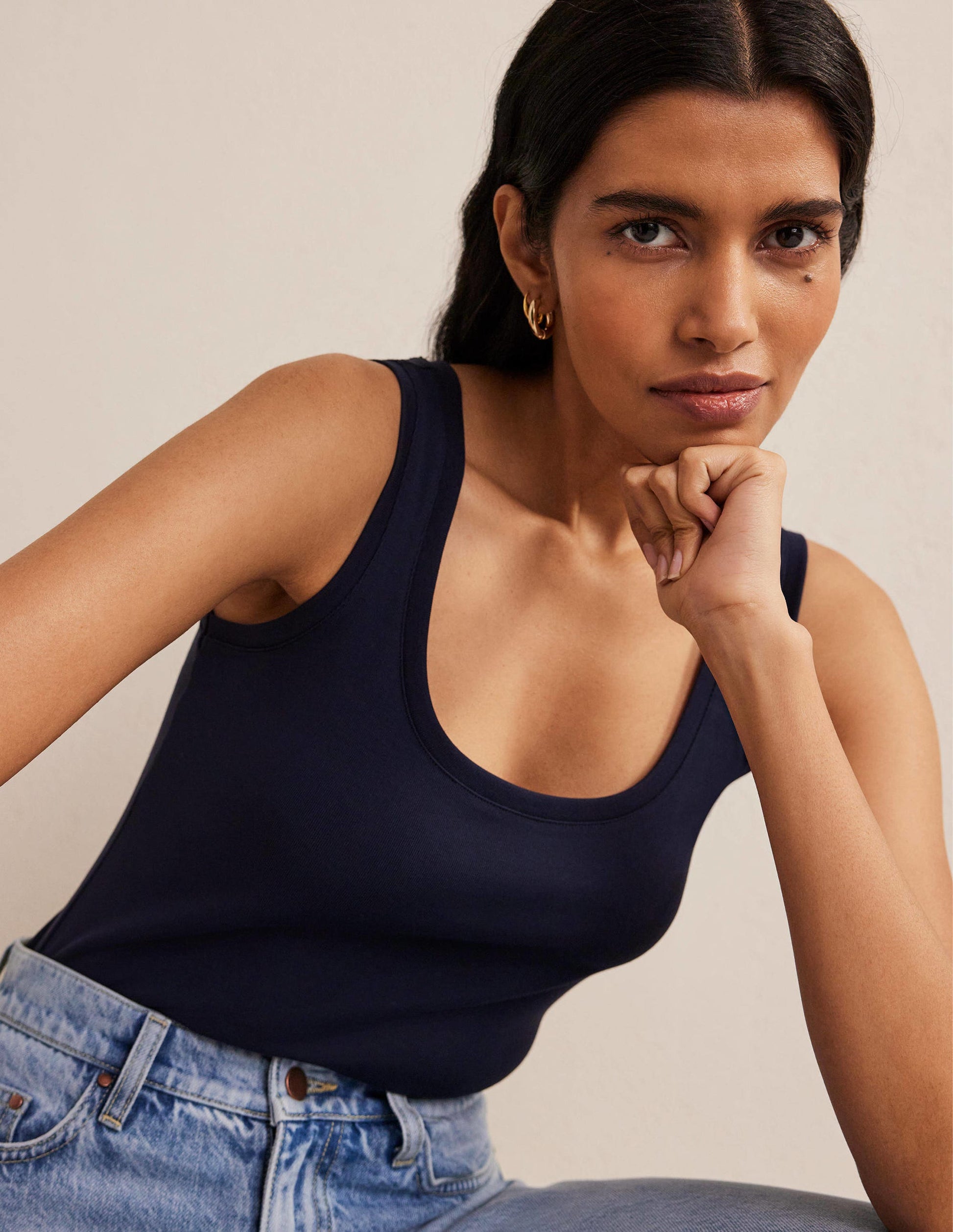 Essential Tank Top-Navy-1