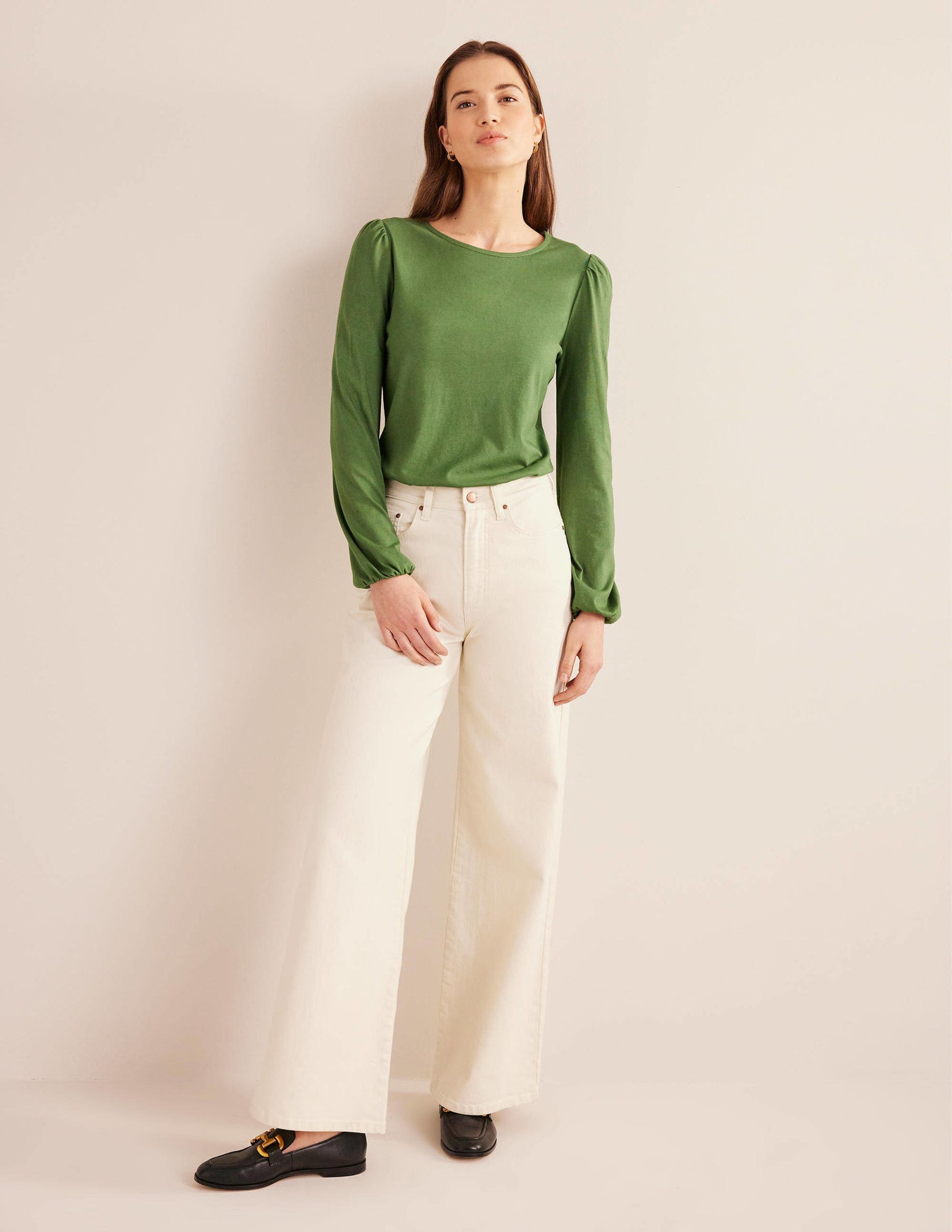 Supersoft Long Sleeve Top-Broad Bean-1