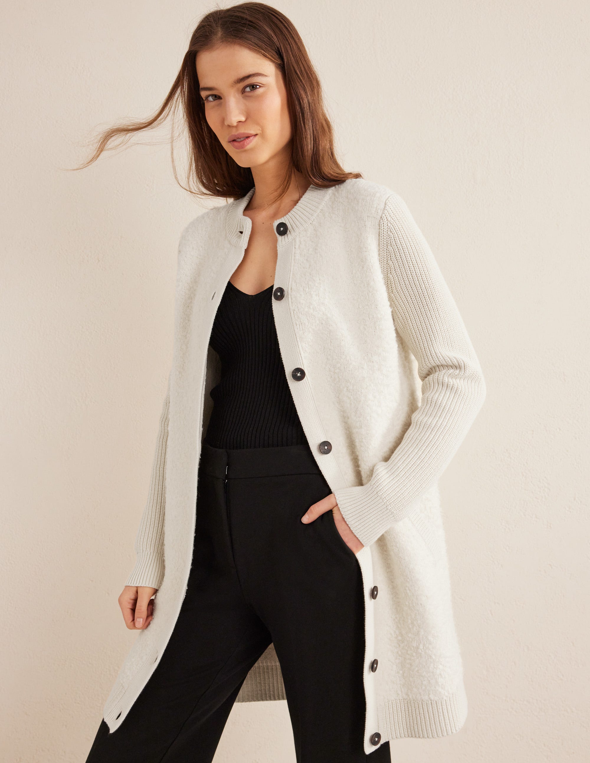 Cosy Boucle Coatigan-Warm Ivory - Image 1