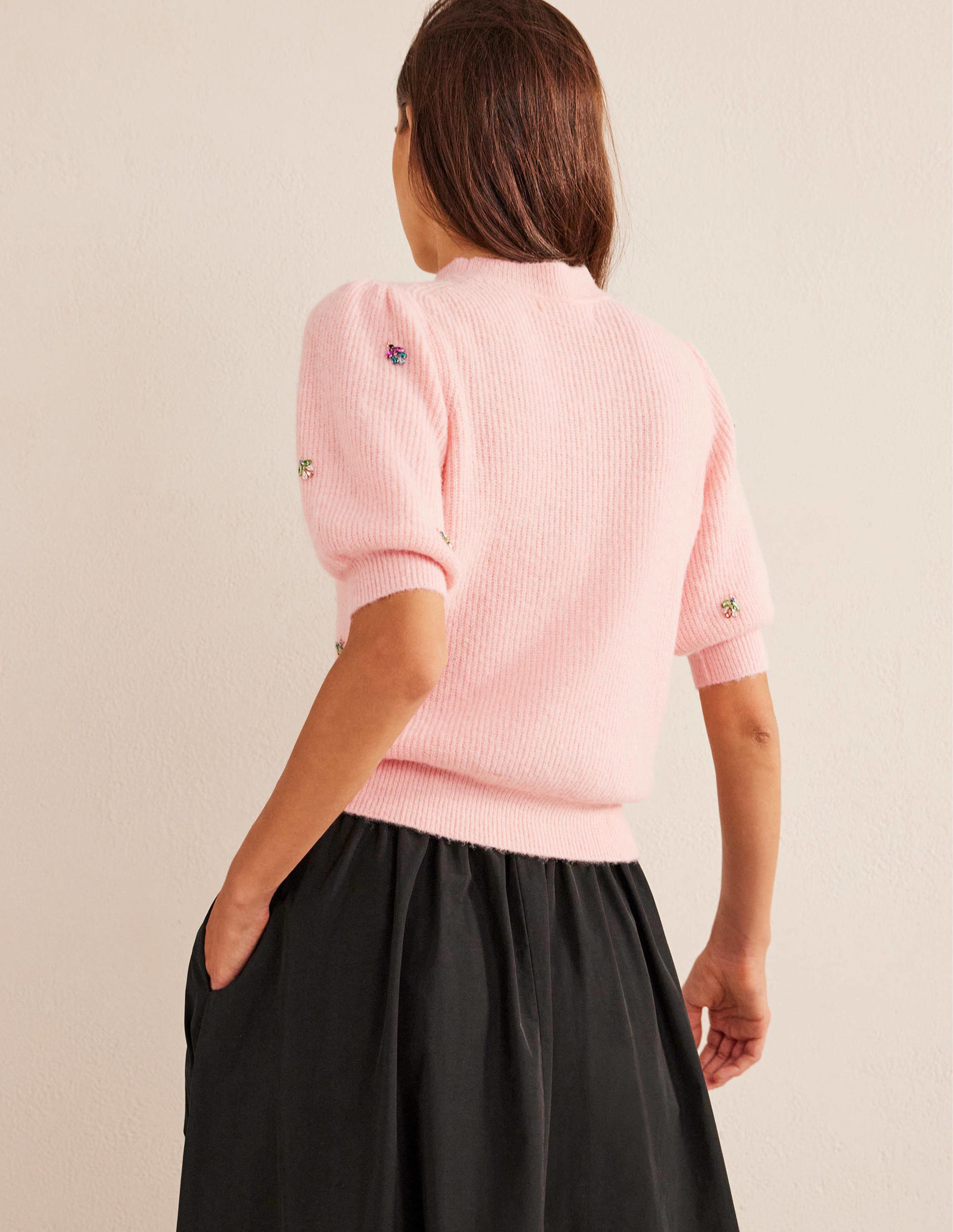 Embellished Fluffy T-shirt-Marshmallow - Image 3