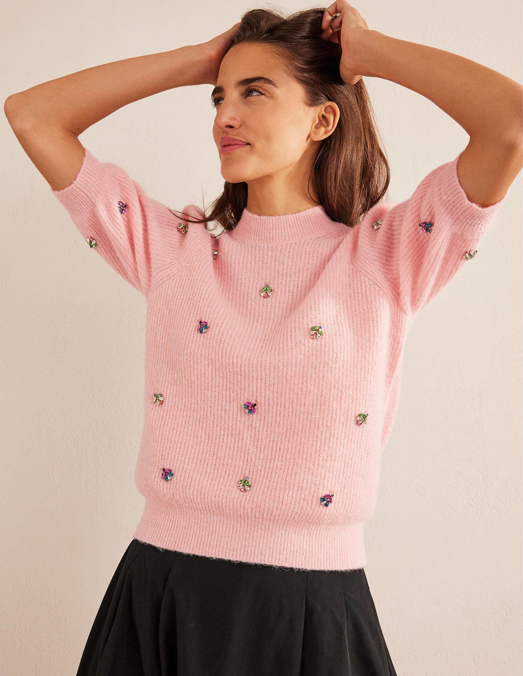 Embellished Fluffy T-shirt-Marshmallow - Image 4