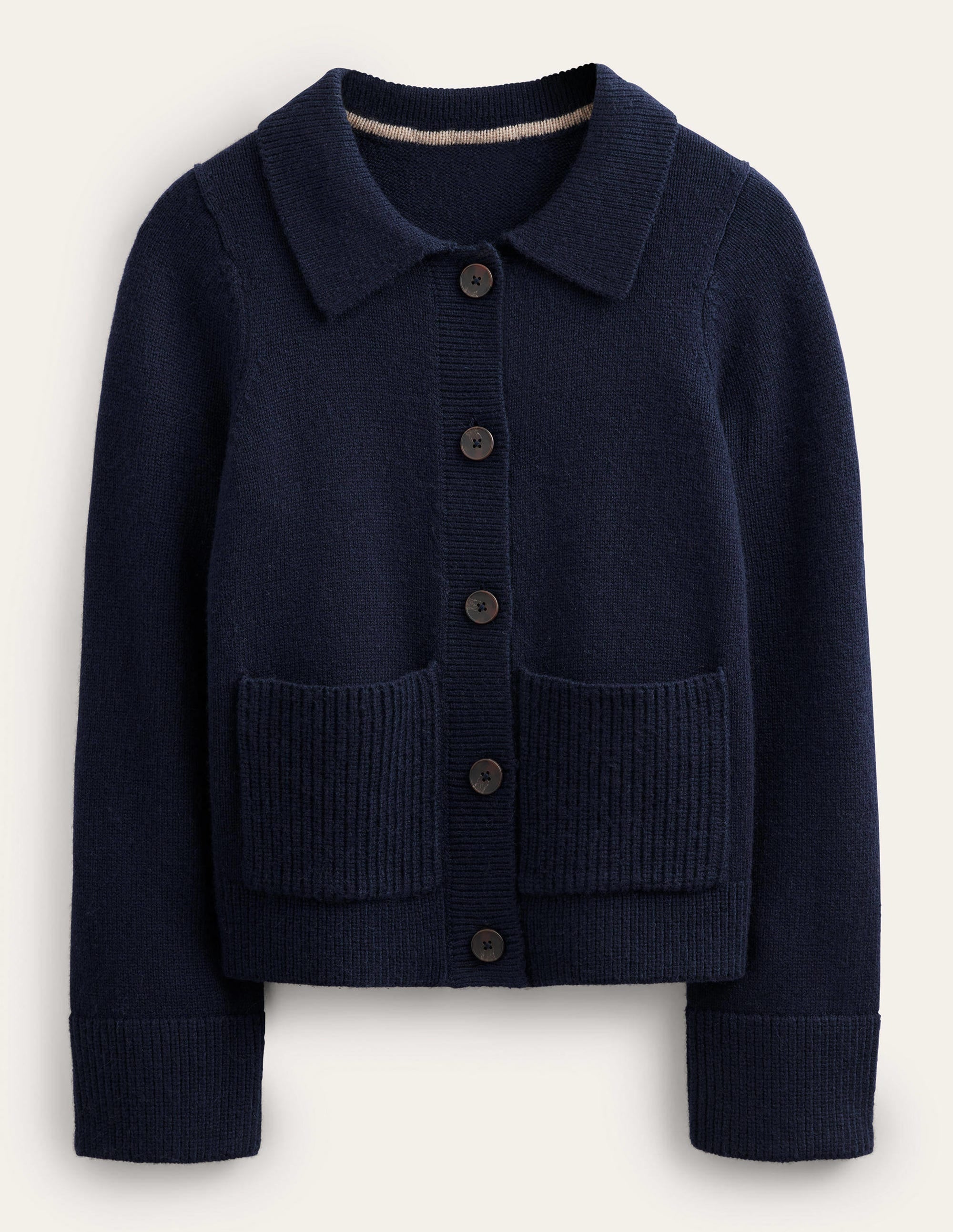 Collared Cardigan-Navy - Image 5