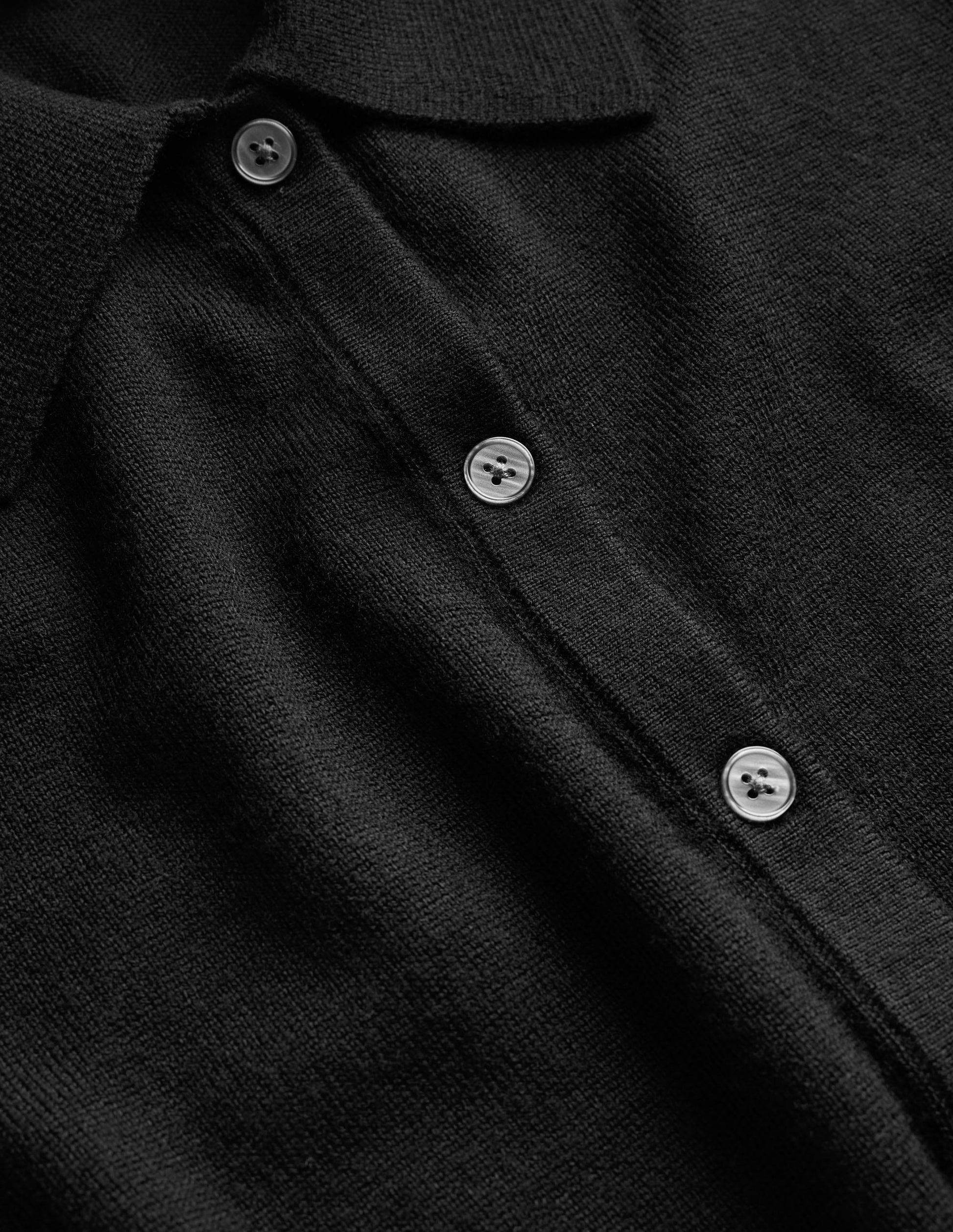 Merino Detail Cuff  Shirt-Black-6