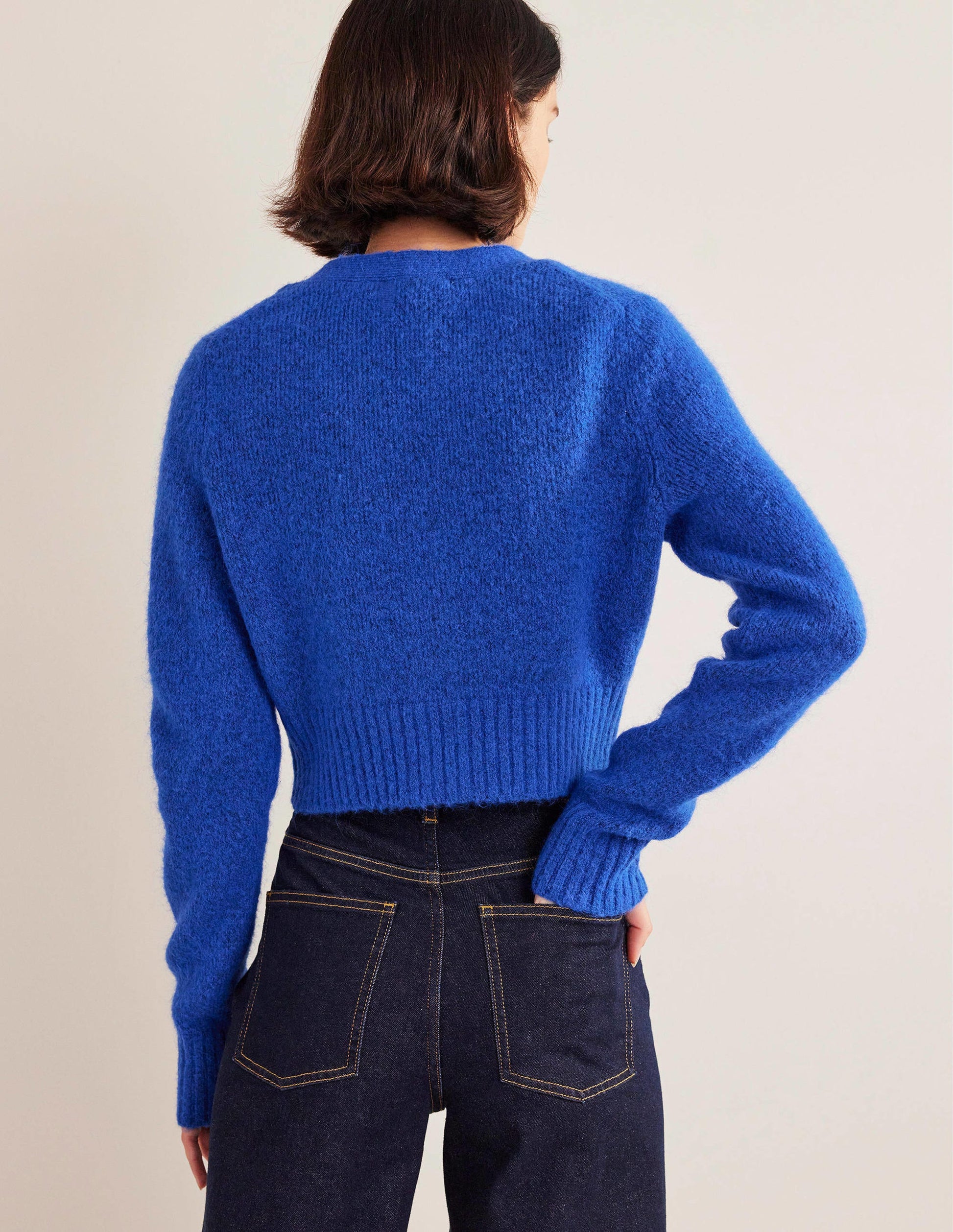Fluffy Cropped V-Neck Cardigan-Summit-3