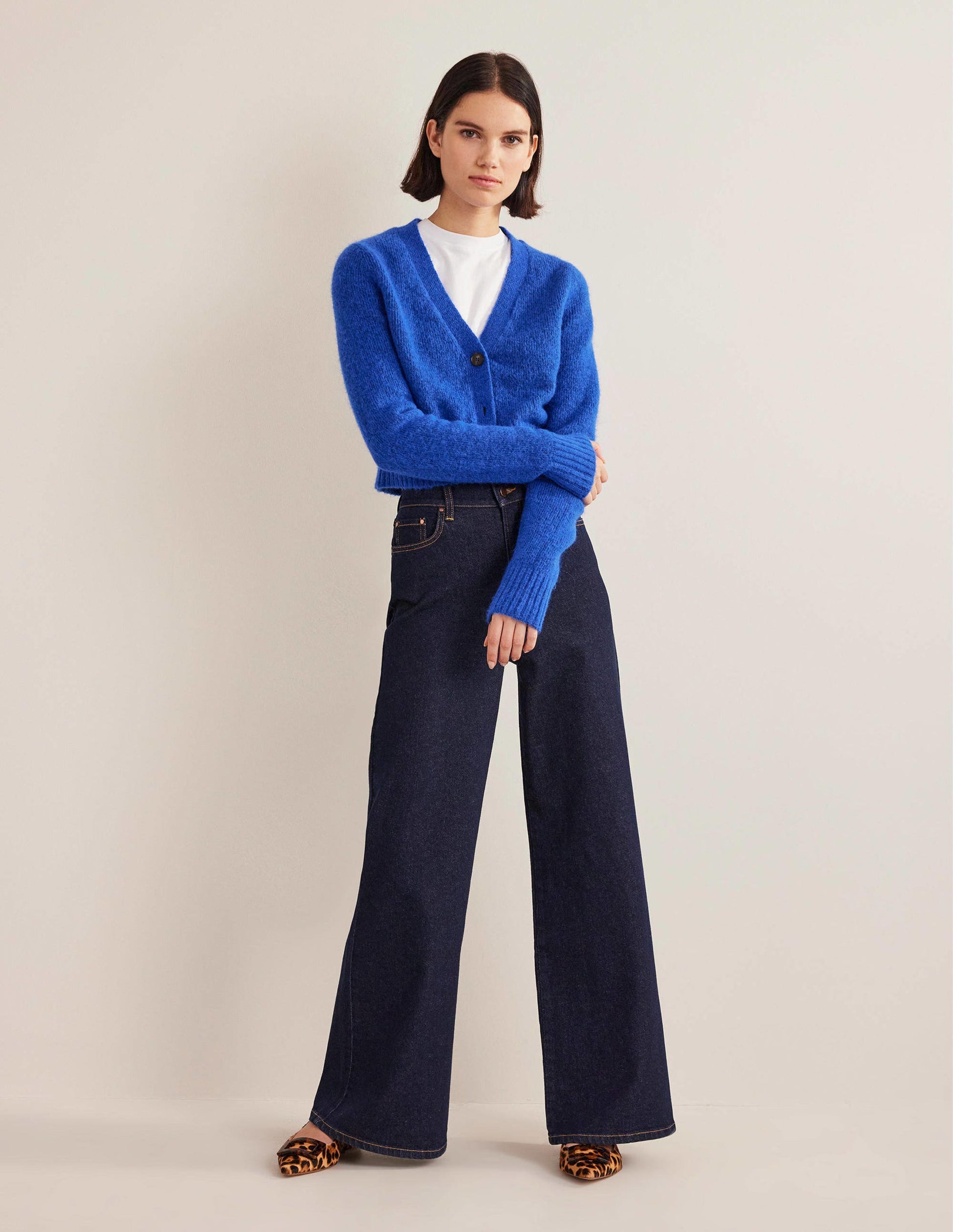 Fluffy Cropped V-Neck Cardigan-Summit-4