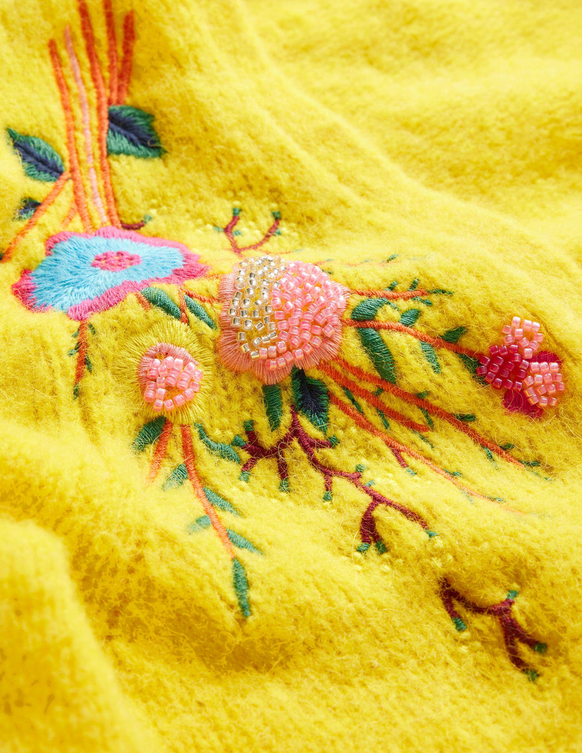 Fluffy Floral Detail Cardigan-Filigree Yellow Floral-7