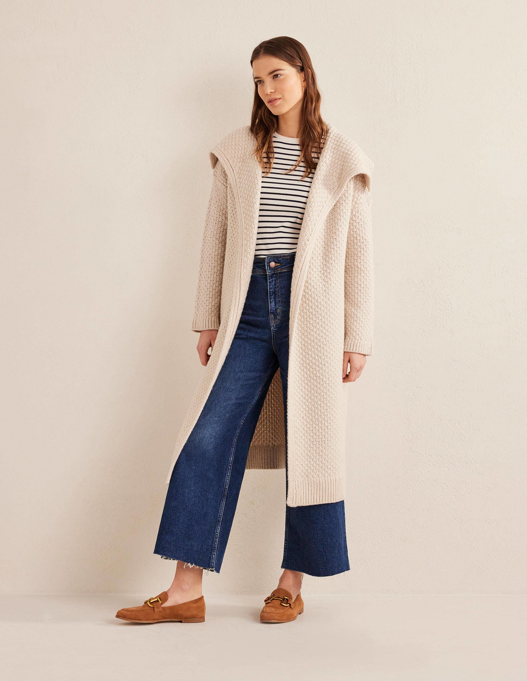 Textured Chunky Wool Coatigan-Shearling - Image 1