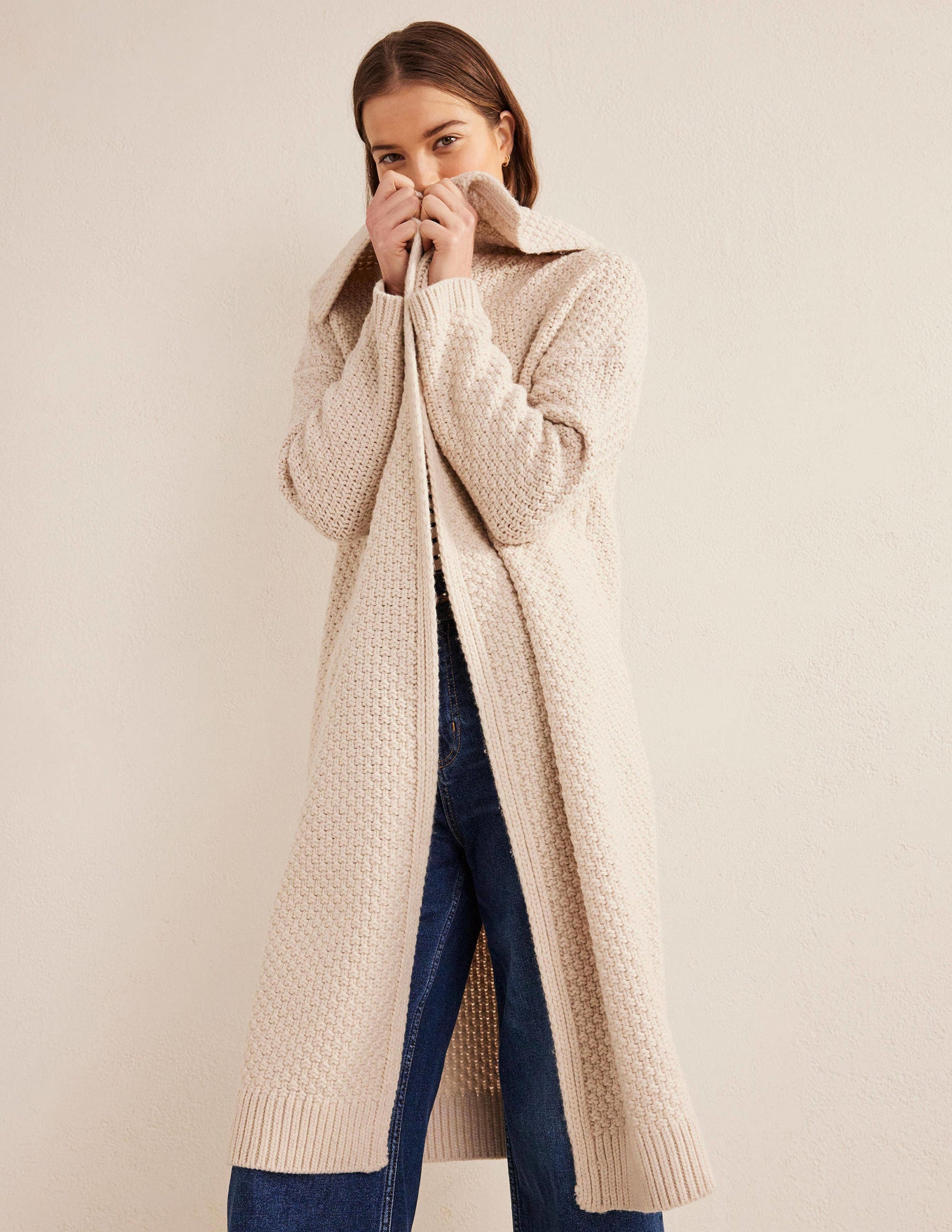 Textured Chunky Wool Coatigan-Shearling-5