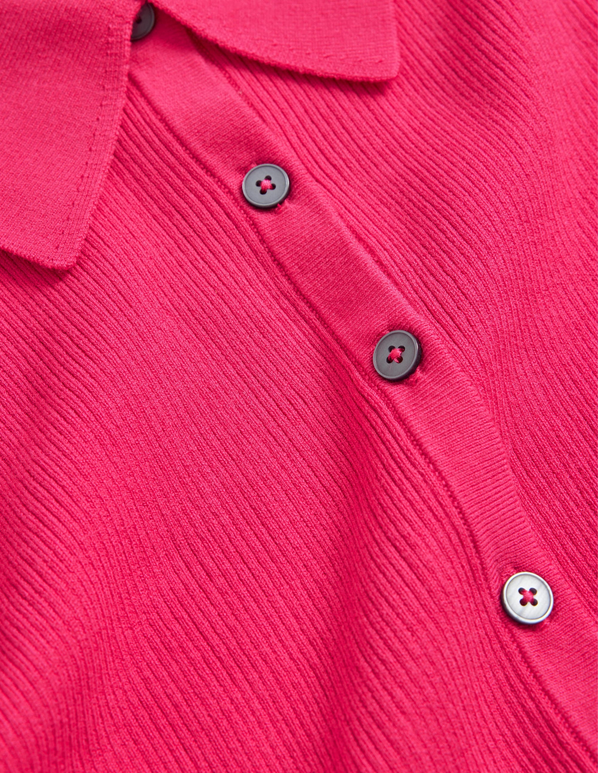 Ribbed-Knit Fitted Shirt-Virtual Pink - Image 5