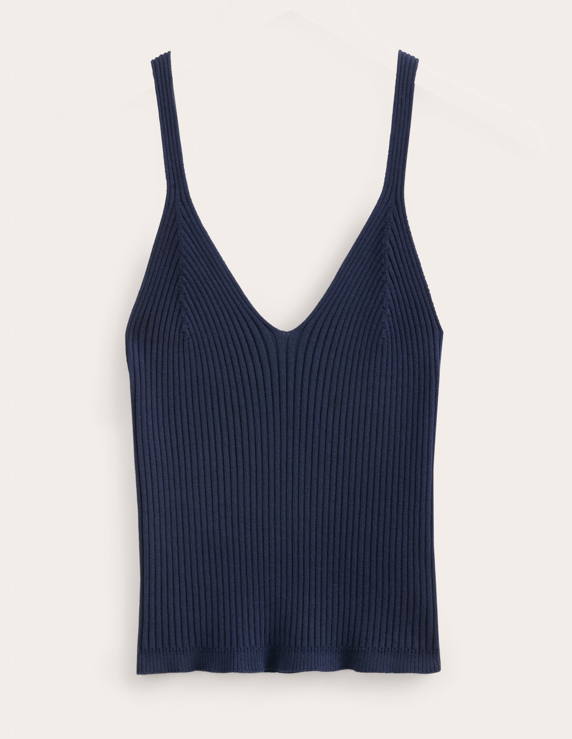 Ribbed Vest Top-Navy - Image 6