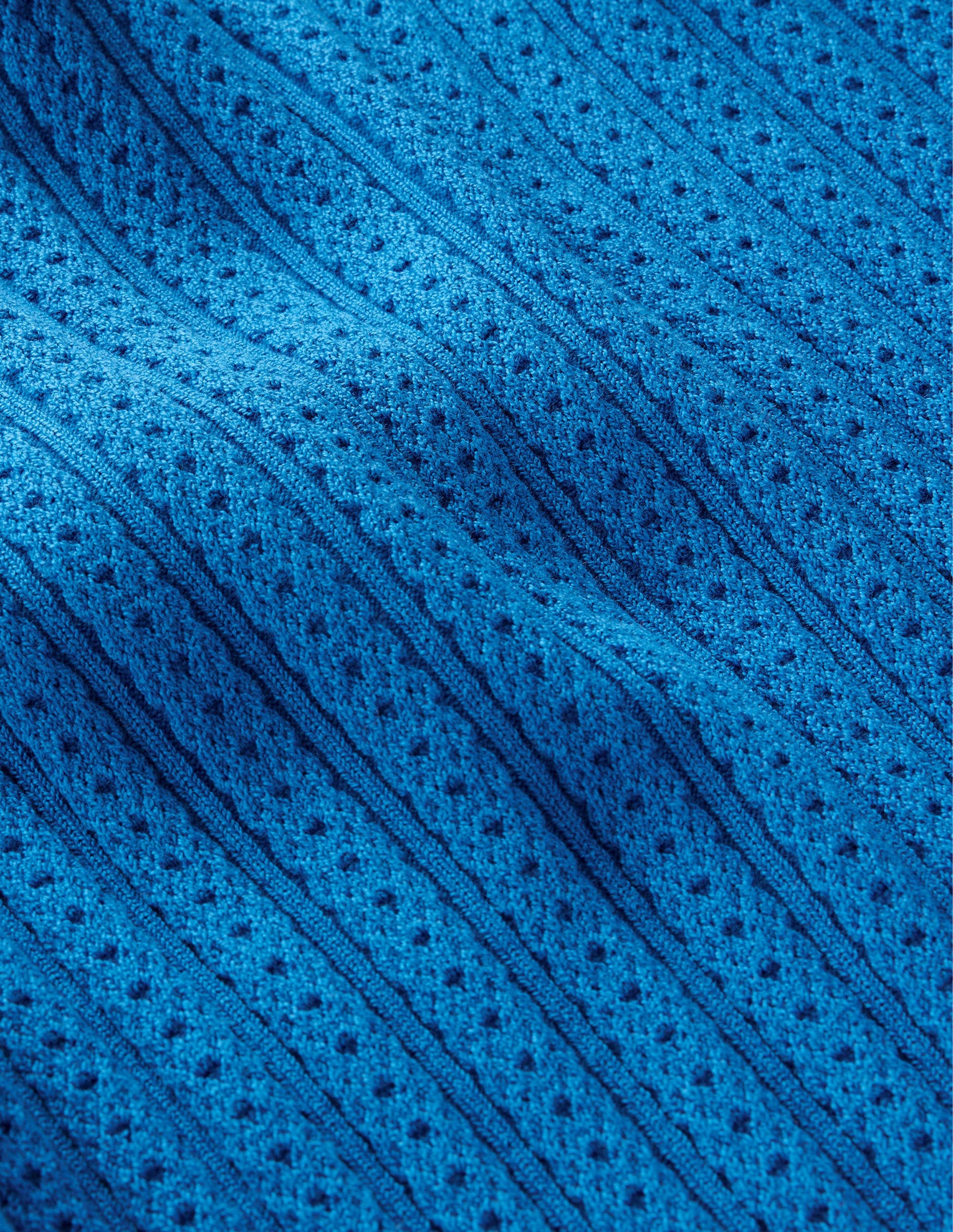 Ribbed Pointelle High Neck Top-Nebulus Blue-6