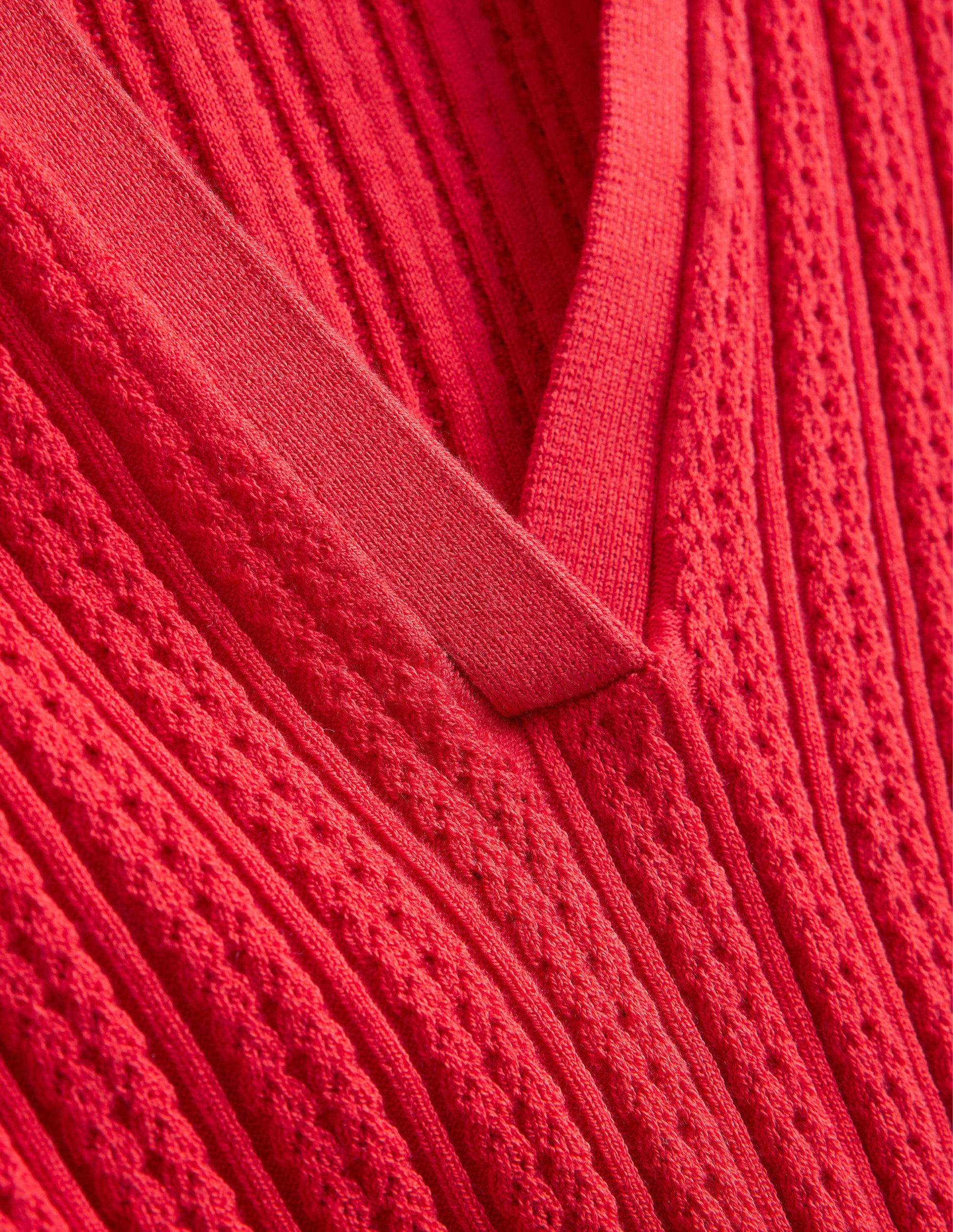 Ribbed Pointelle Collared Top-Strawberry Tart Red-6