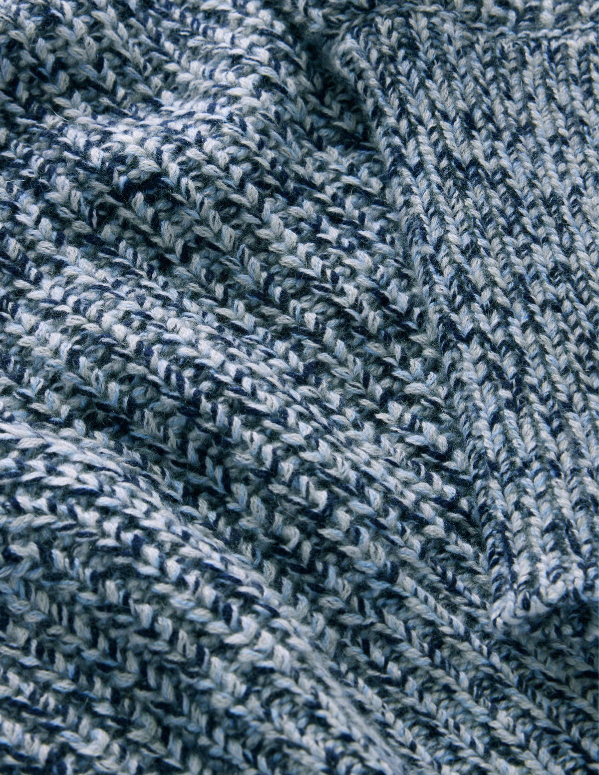 Chunky Rib Cashmere Sweater-Blues Melange-6