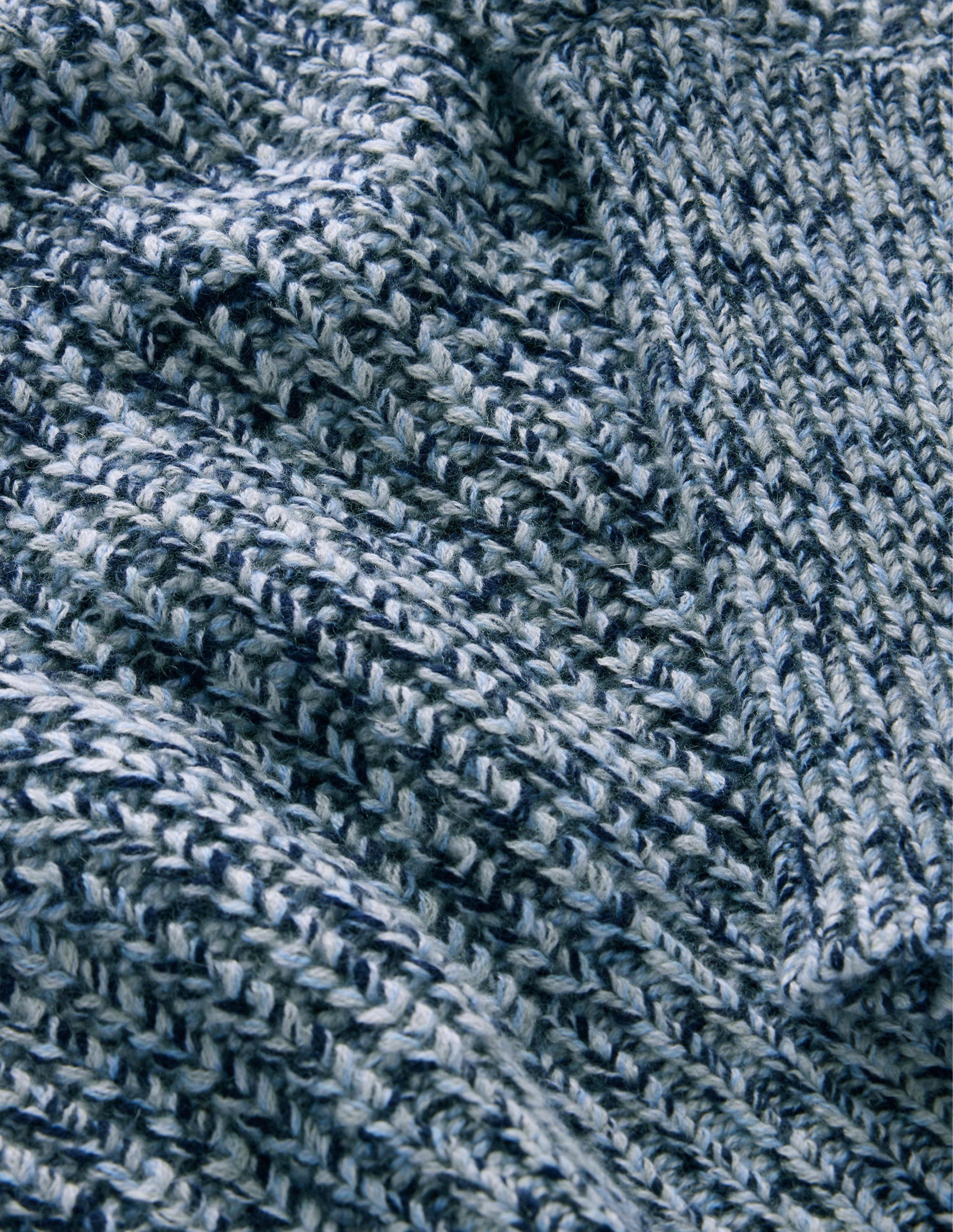 Chunky Rib Cashmere Sweater-Blues Melange - Image 6