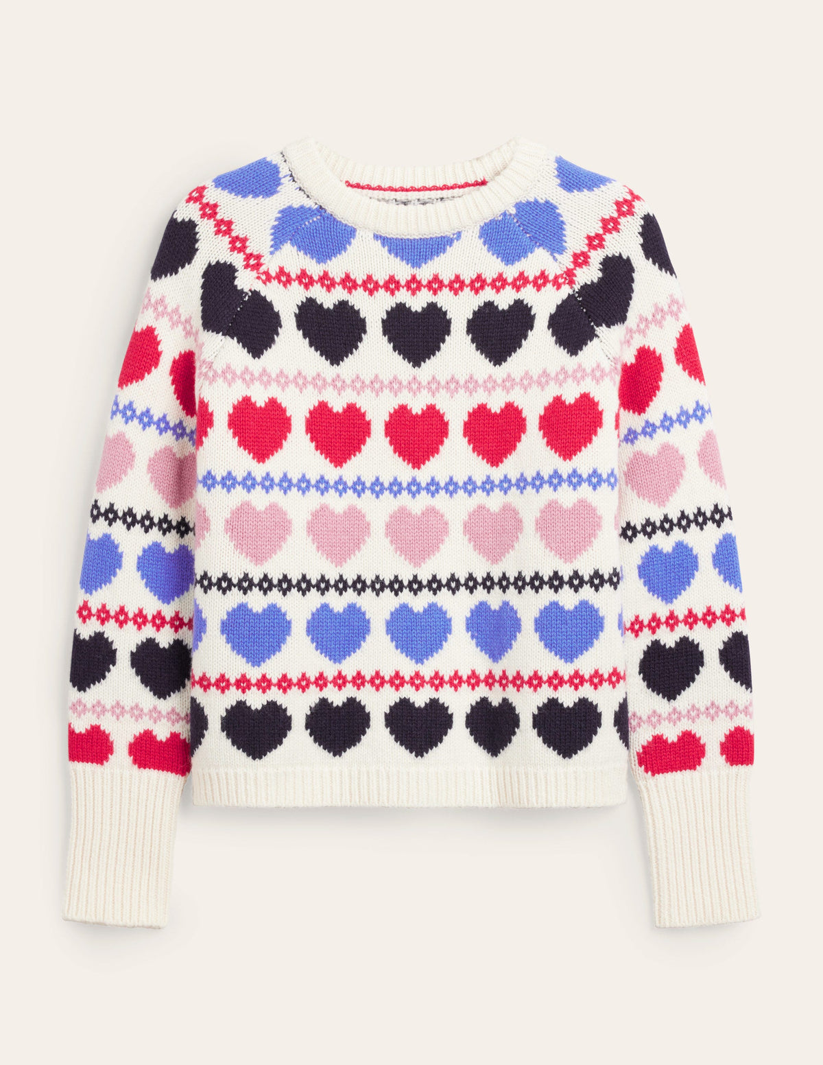 Chunky Fair Isle Sweater-Ivory Heart Fairisle - Image 5