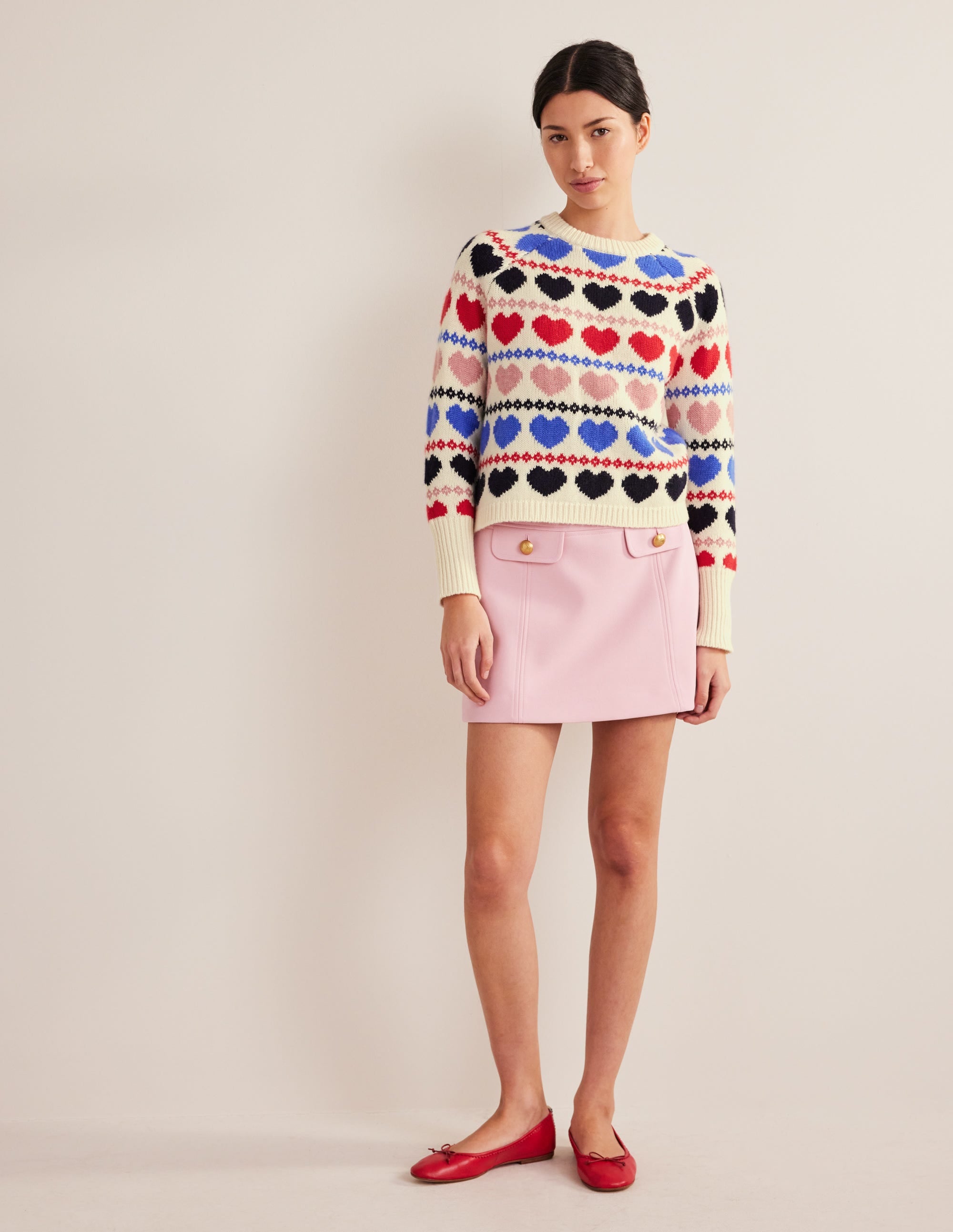 Chunky Fair Isle Sweater-Ivory Heart Fairisle - Image 4