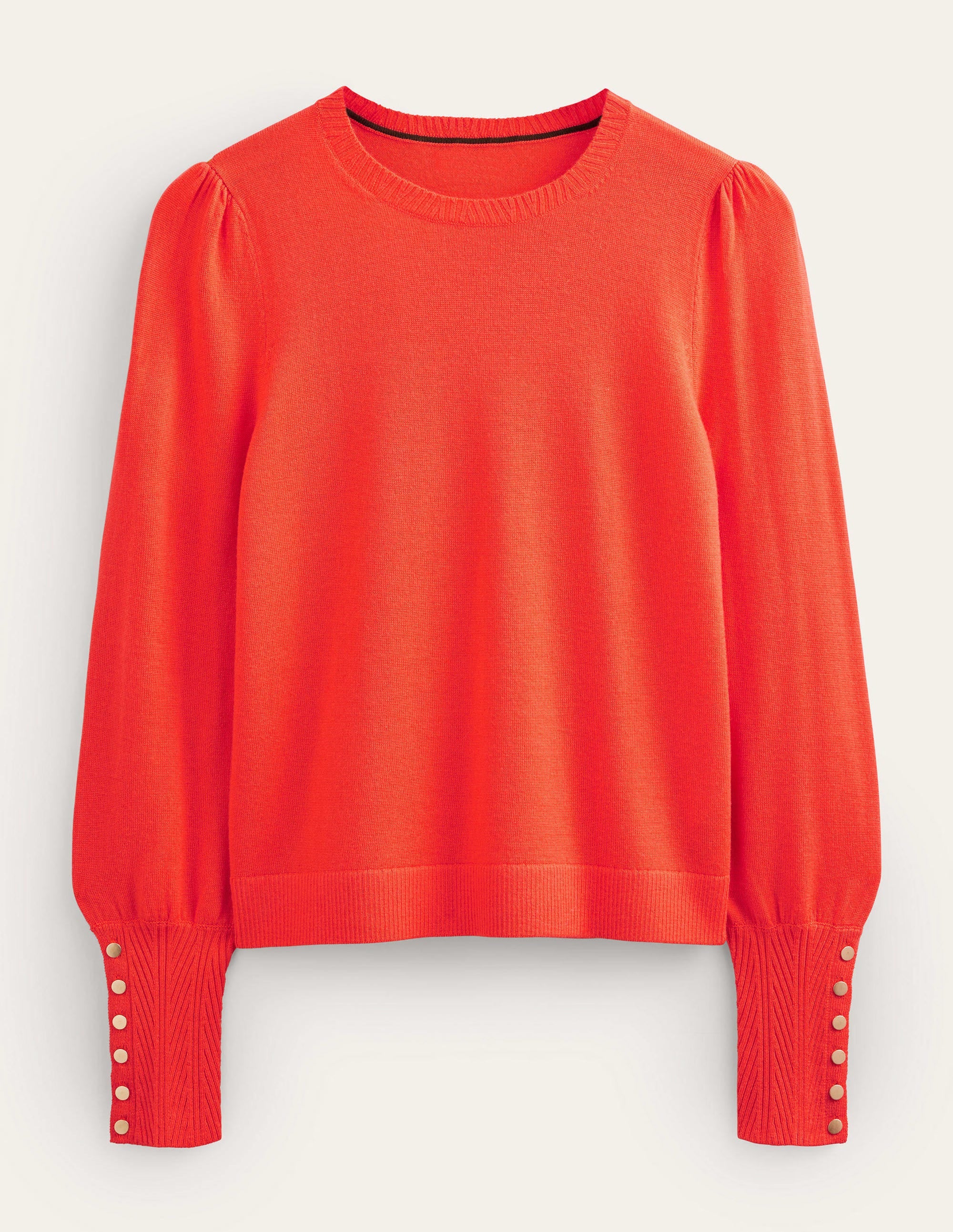 Button Cuff Merino Sweater-Melon Crush - Image 6