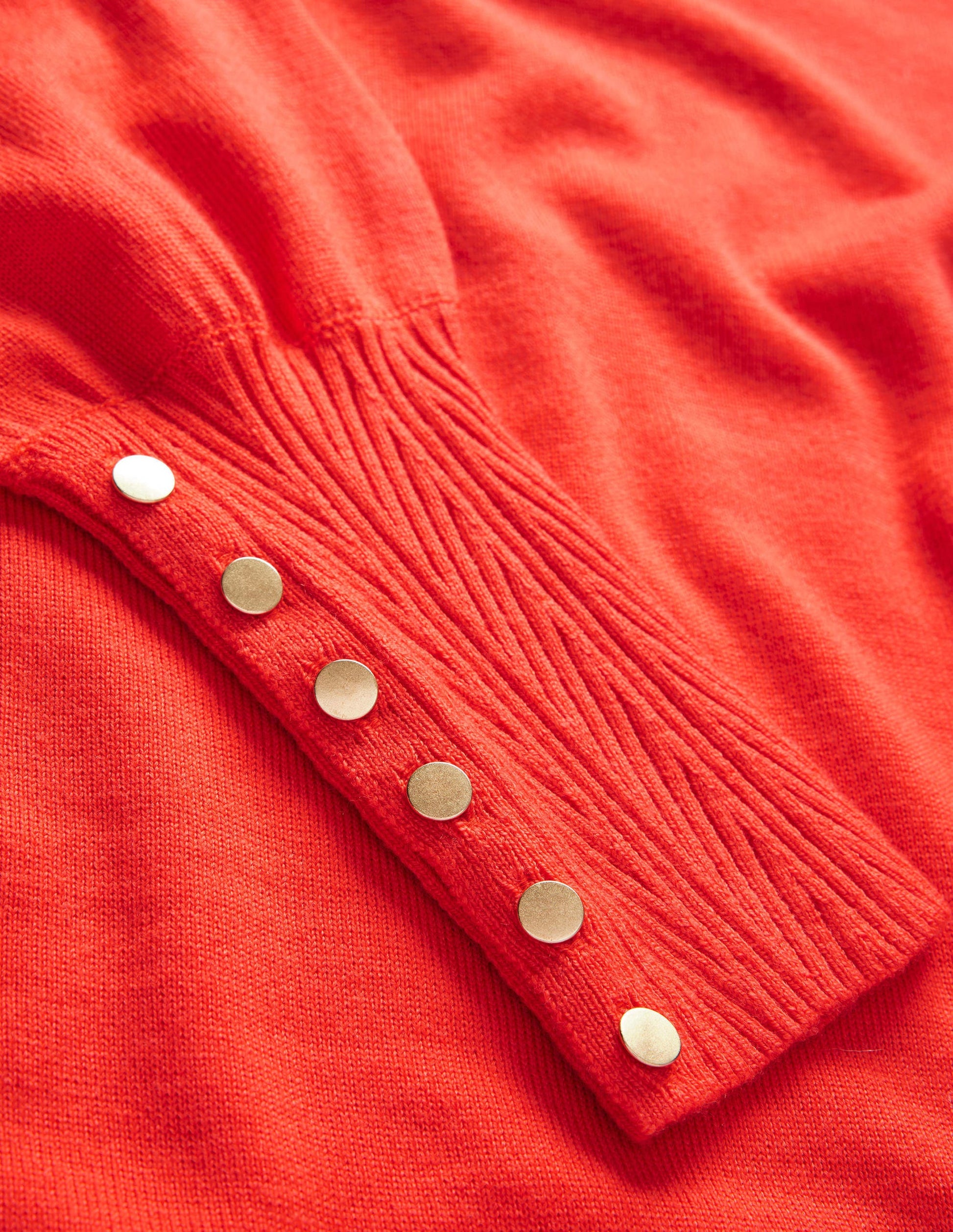 Button Cuff Merino Sweater-Melon Crush-7