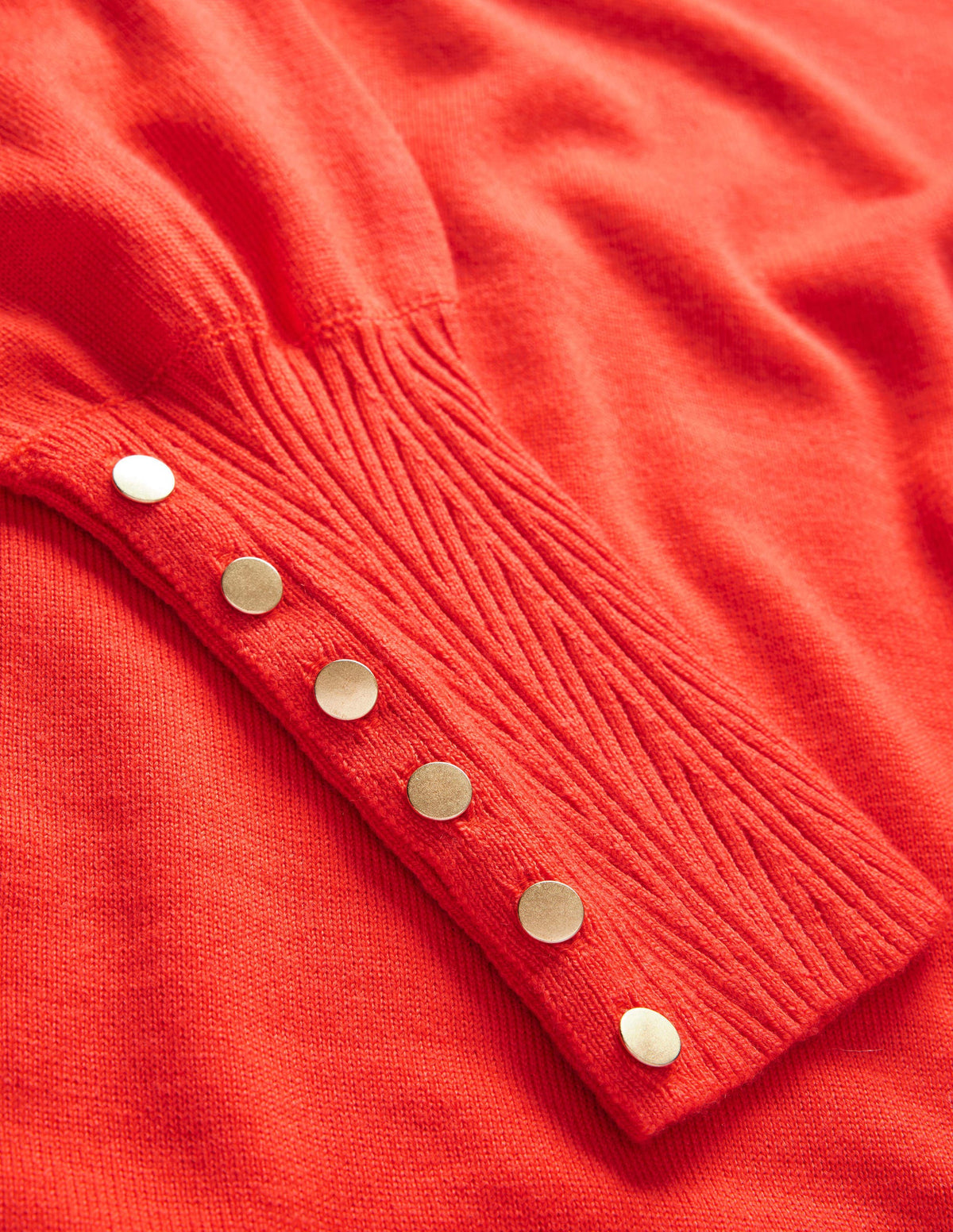 Button Cuff Merino Sweater-Melon Crush - Image 7