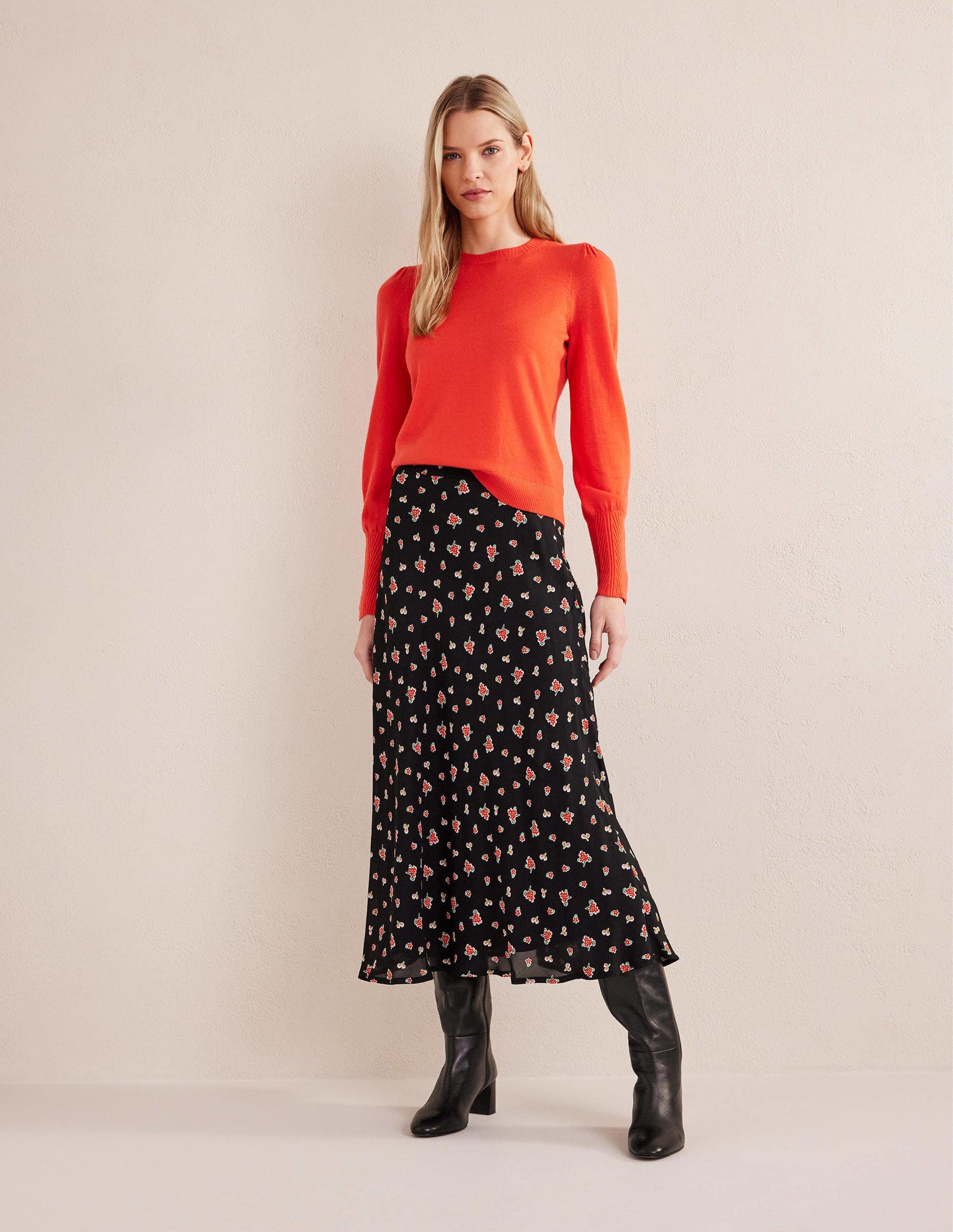Button Cuff Merino Sweater-Melon Crush-4