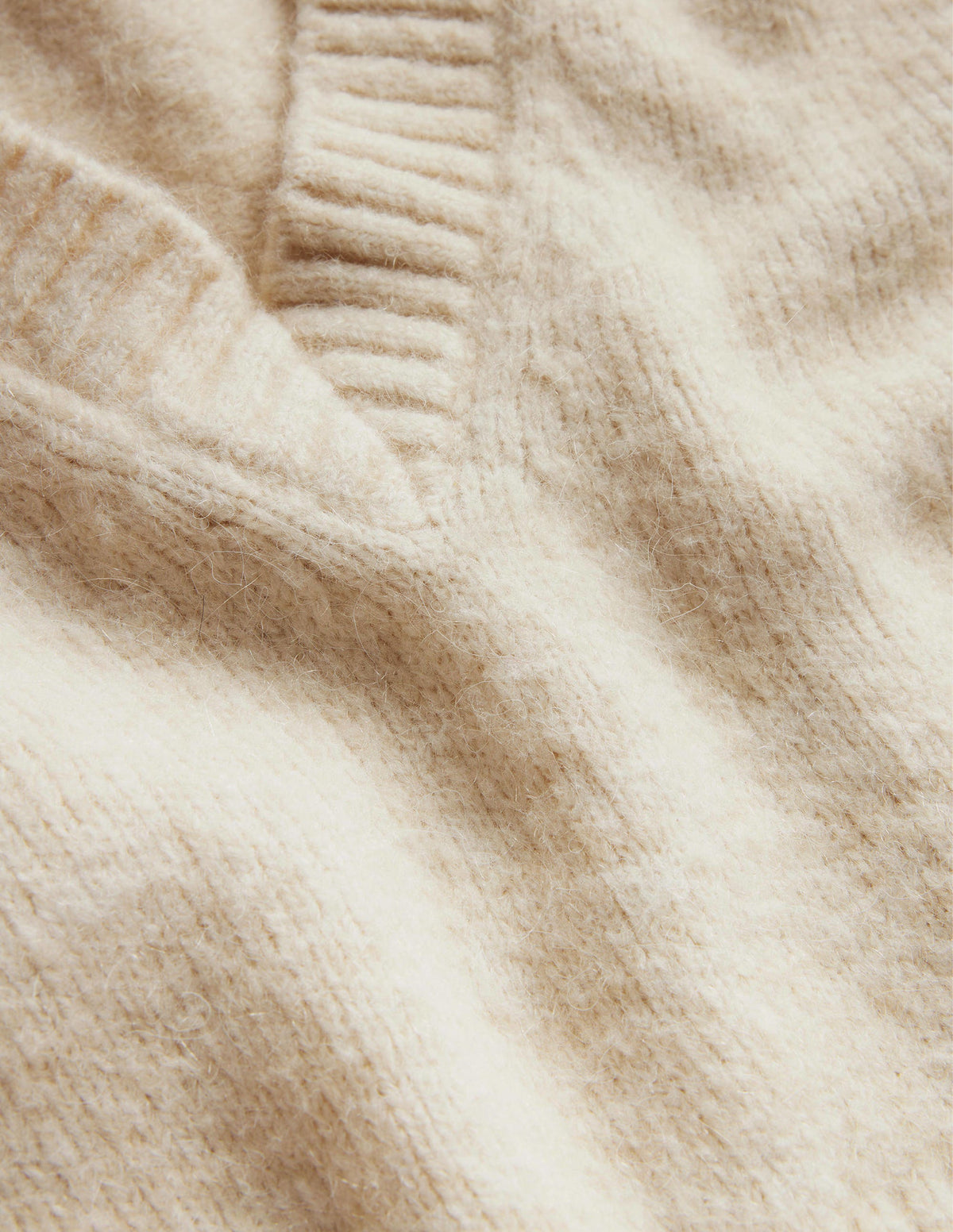 Fluffy Cropped V-Neck Sweater-Rope-7