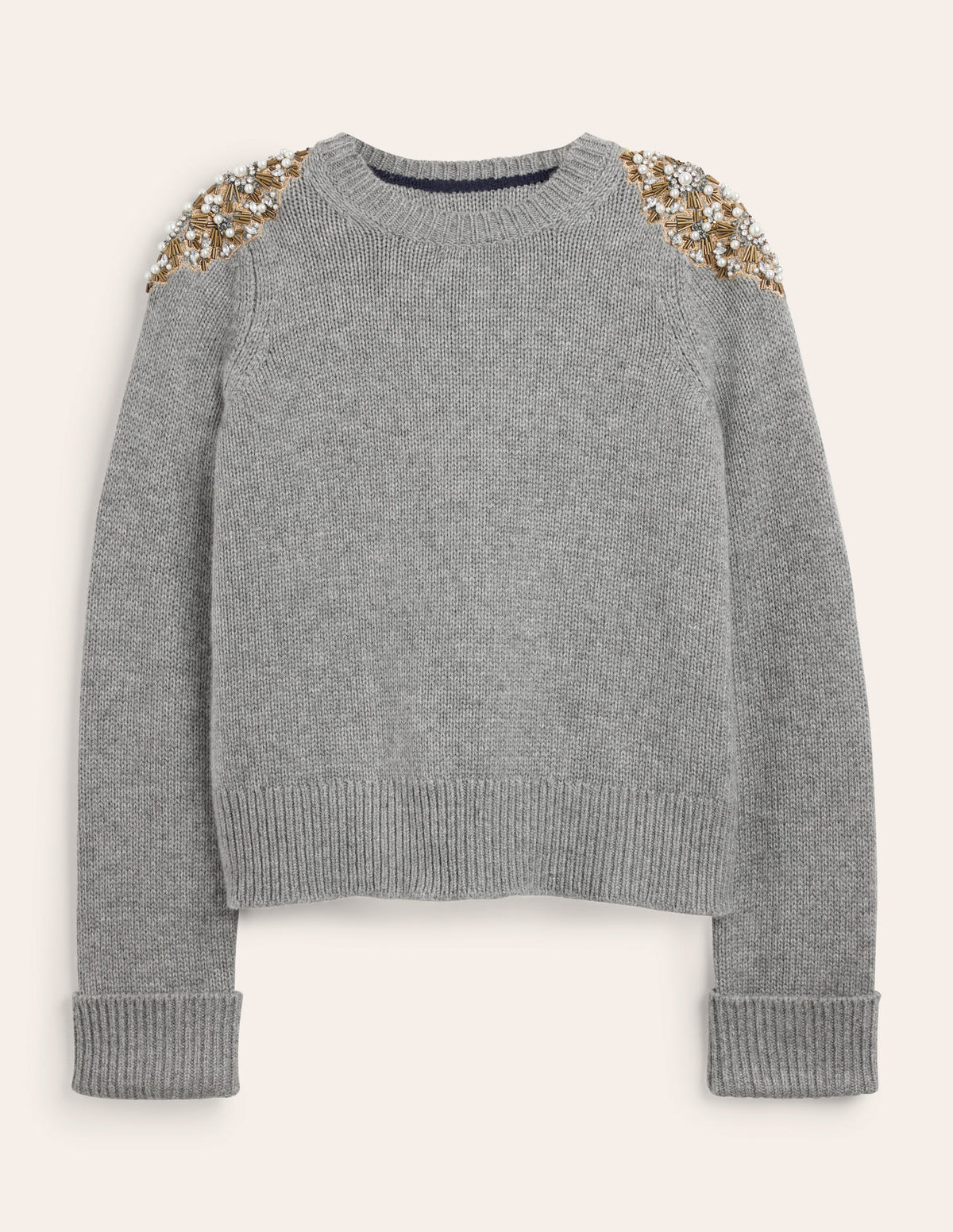Embellished Sweater-Grey Melange Embellishment-5