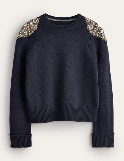 Embellished Sweater-Navy Embellishment-5
