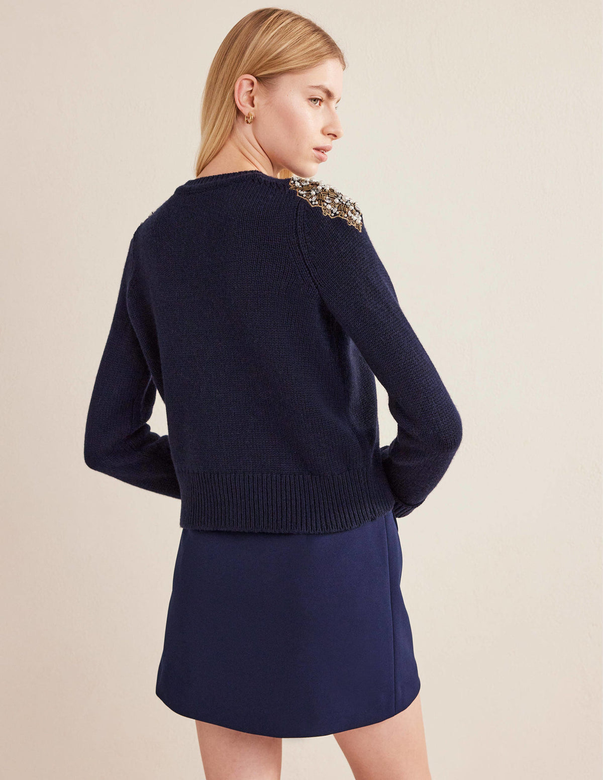 Embellished Sweater-Navy Embellishment - Image 3